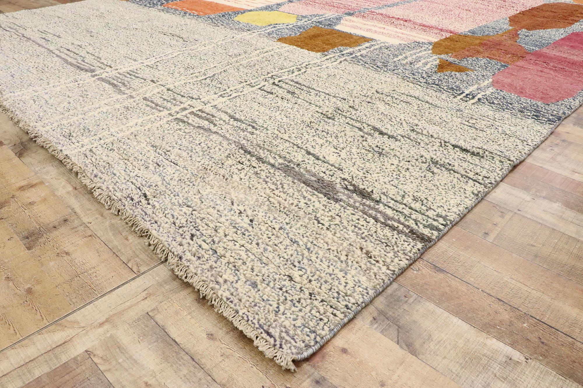 Modern Moroccan Rug Inspired by Paul Klee, Cubism Meets Ultra Cozy For Sale 1