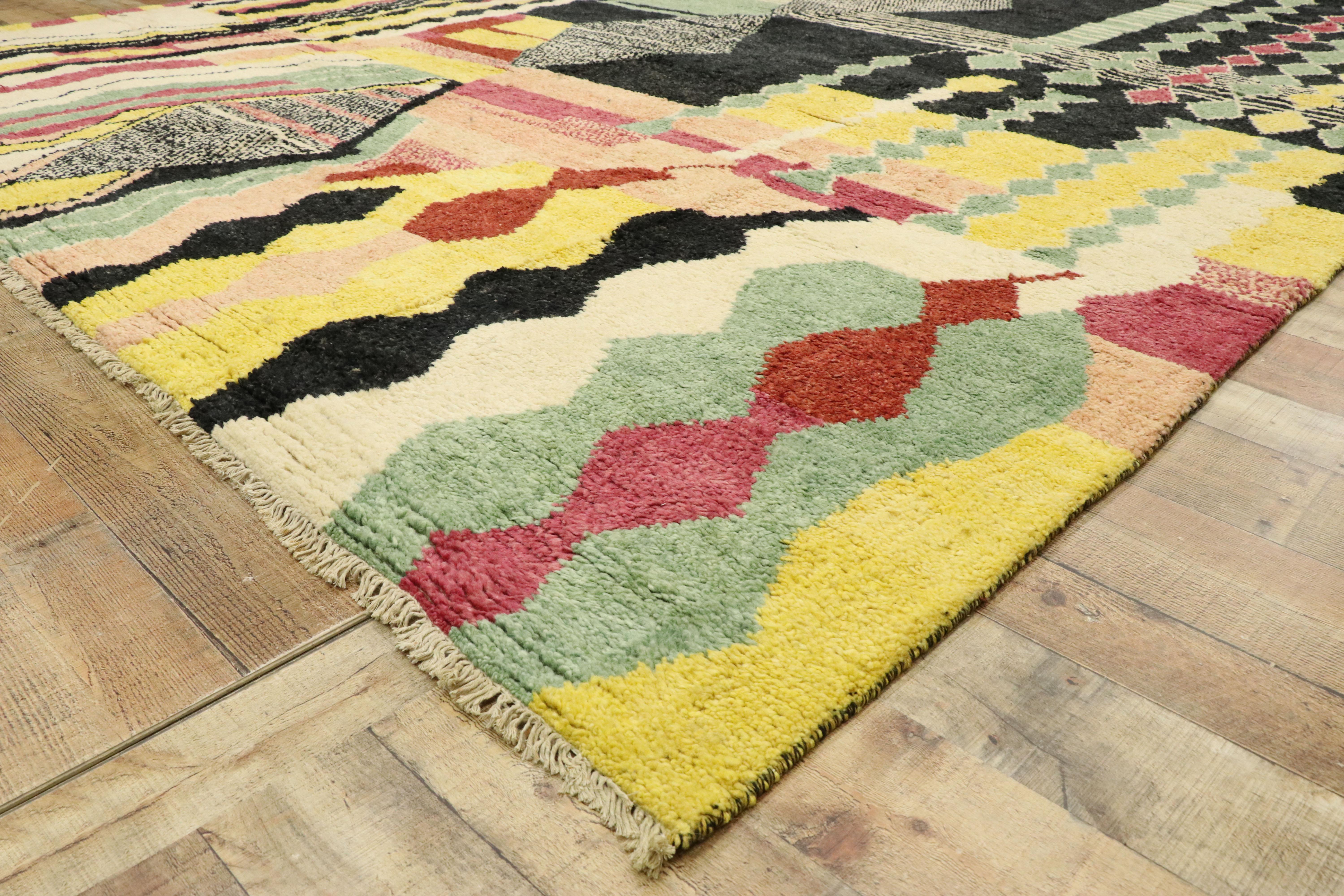 Wool New Contemporary Moroccan Area Rug with Postmodern Abstract Expressionist Style For Sale