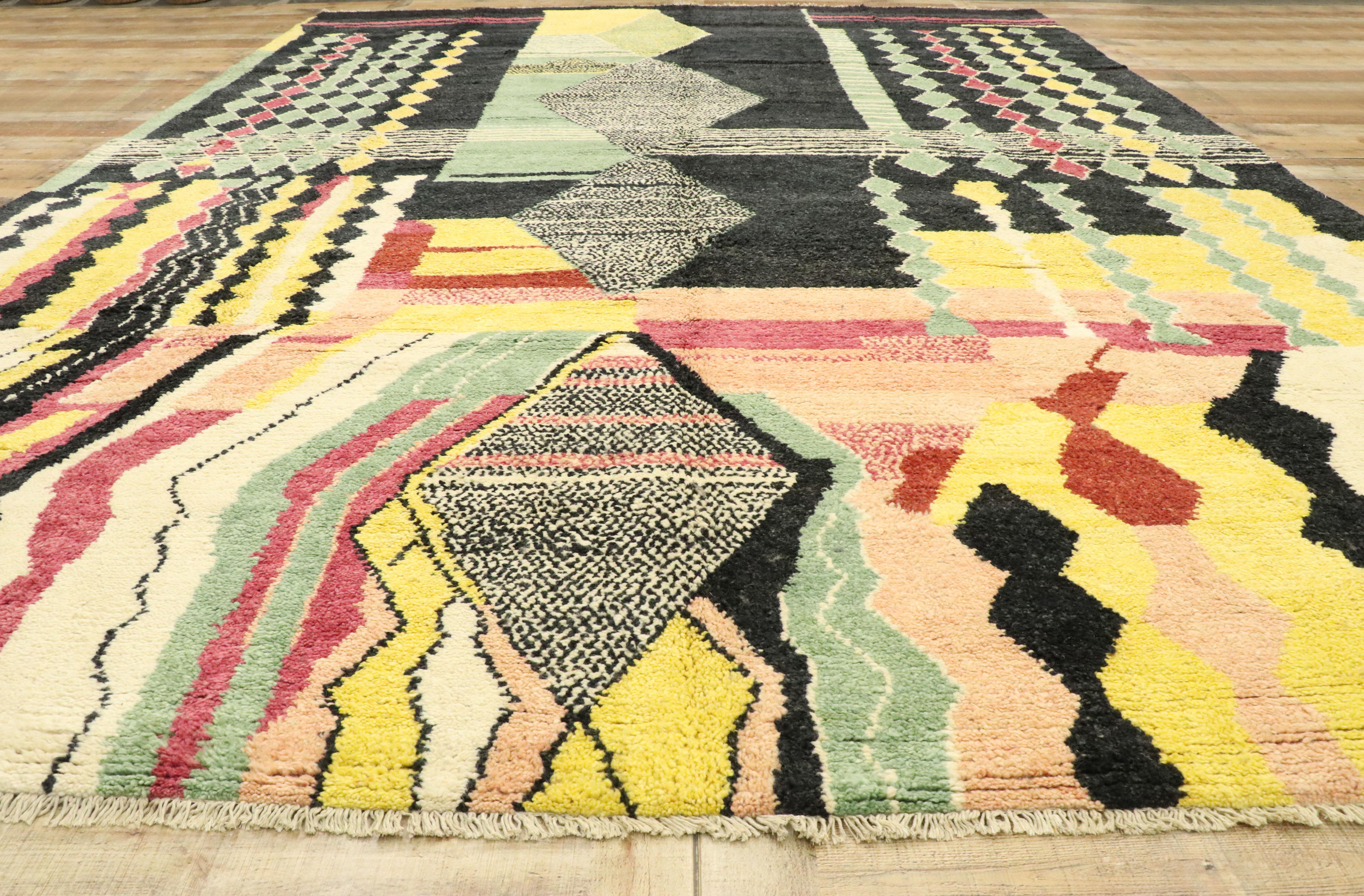 New Contemporary Moroccan Area Rug with Postmodern Abstract Expressionist Style For Sale 1