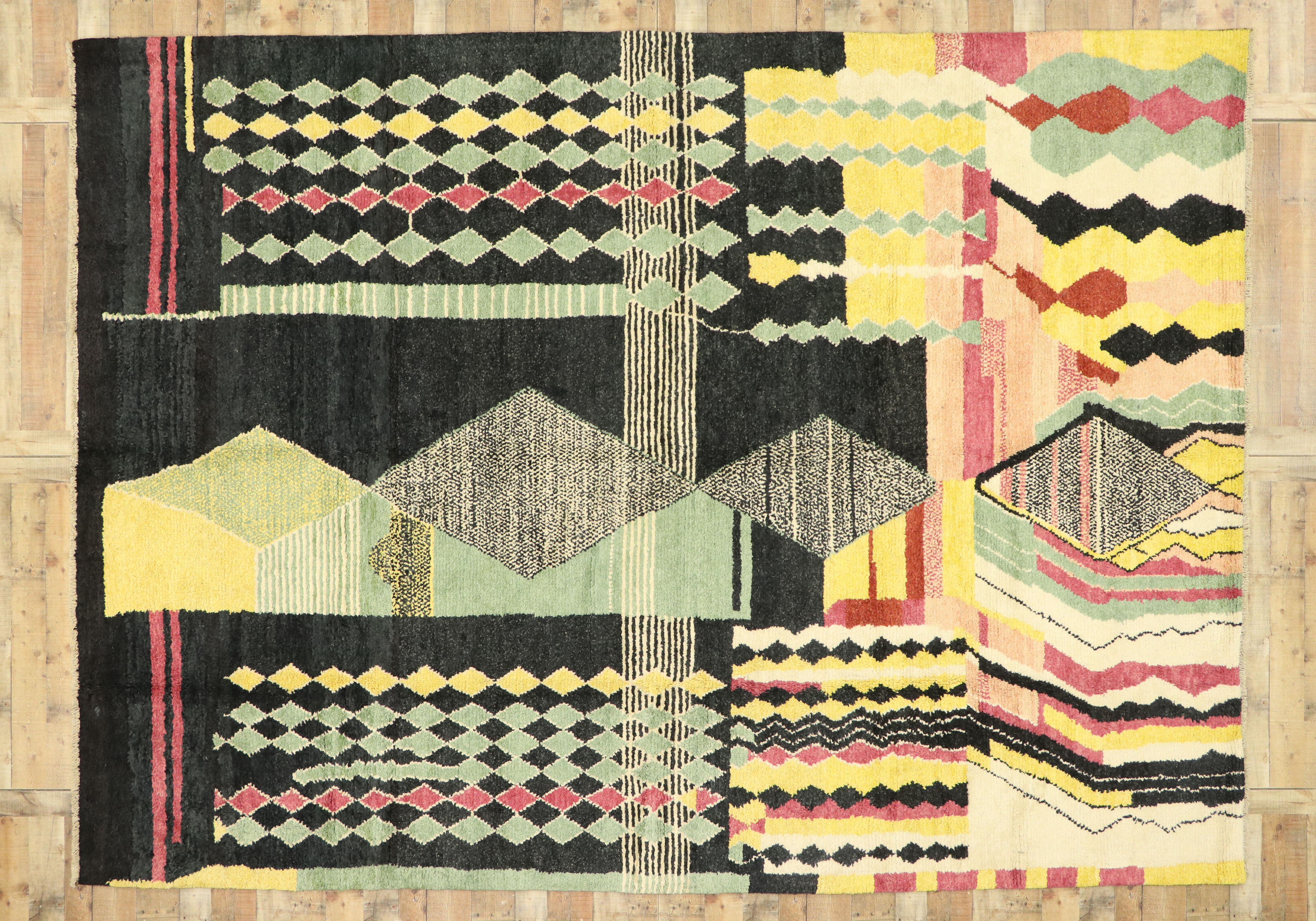 New Contemporary Moroccan Area Rug with Postmodern Abstract Expressionist Style For Sale 2