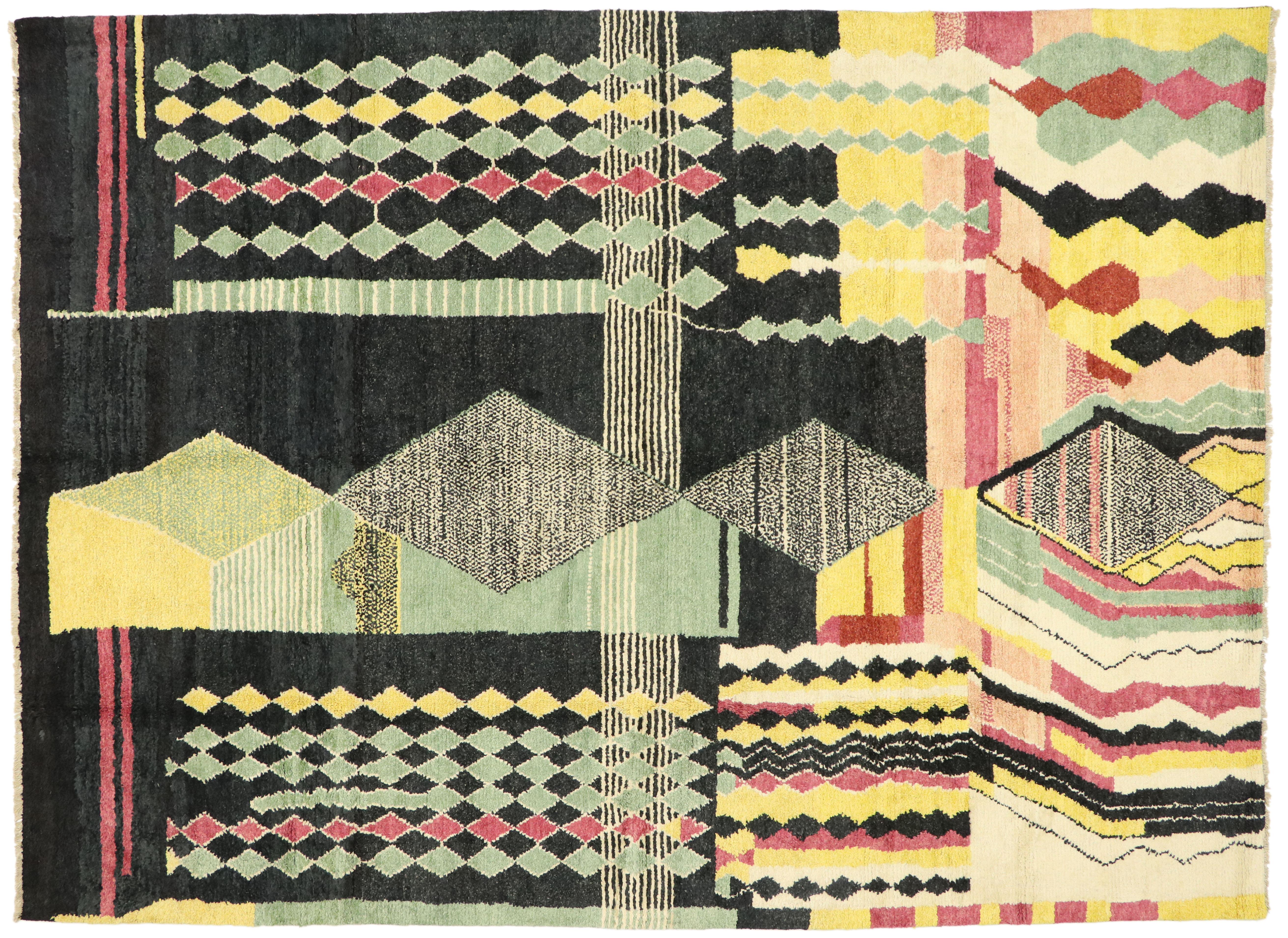 New Contemporary Moroccan Area Rug with Postmodern Abstract Expressionist Style For Sale 3