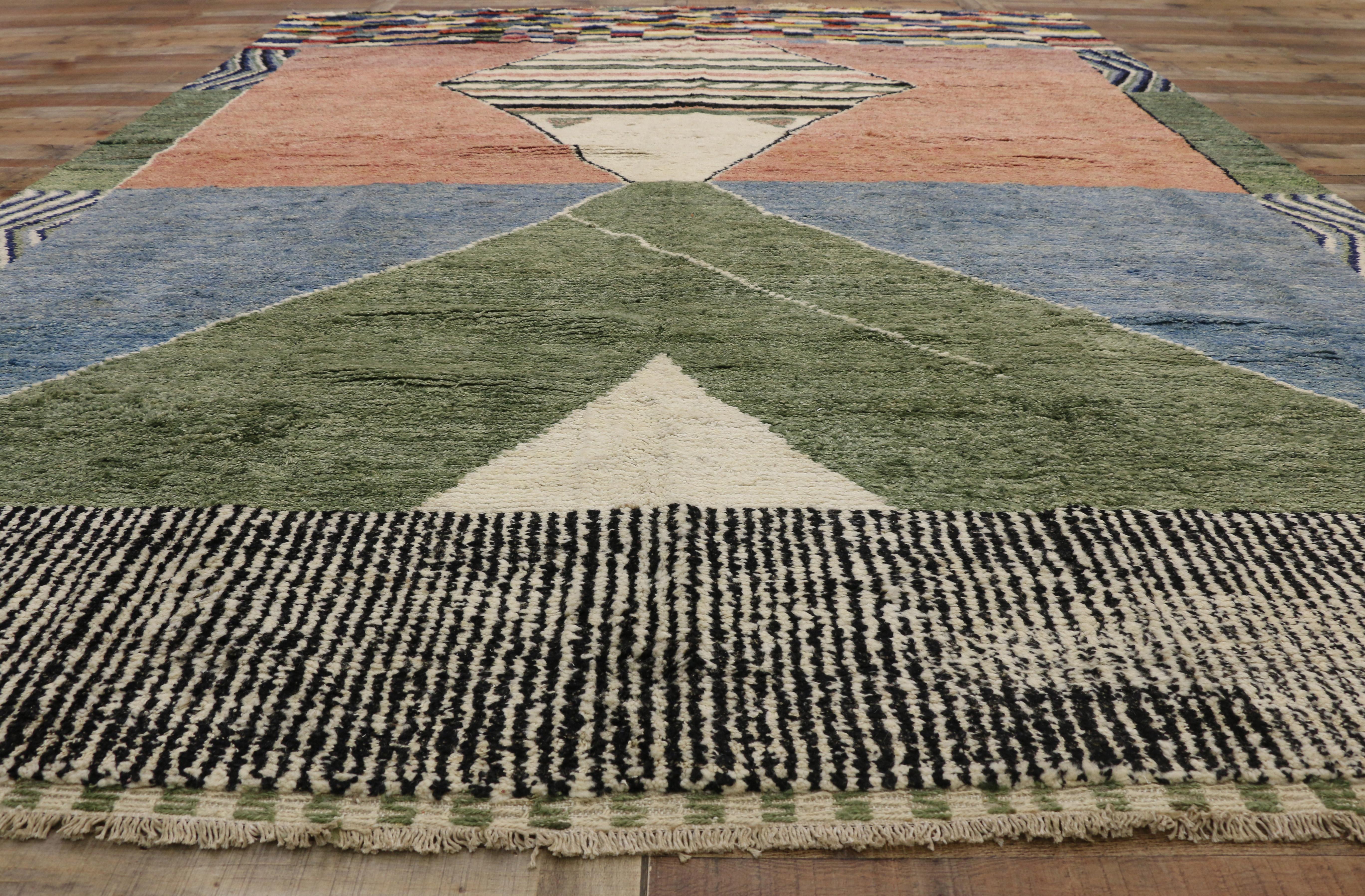 Contemporary Moroccan Style Rug with Postmodern Memphis Style In New Condition In Dallas, TX