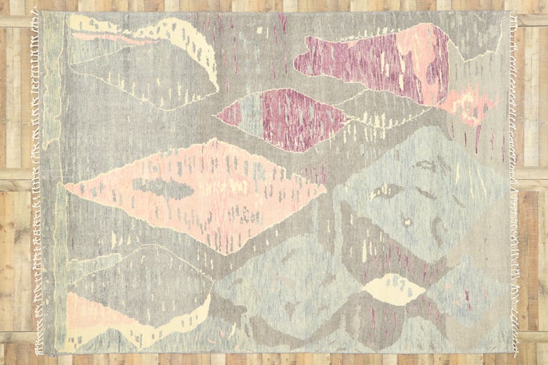 Postmodern Rug New Contemporary Moroccan Area Rug with Postmodern Style in Pastel ...