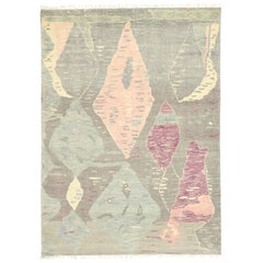 New Contemporary Moroccan Area Rug with Postmodern Style in Pastel Colors