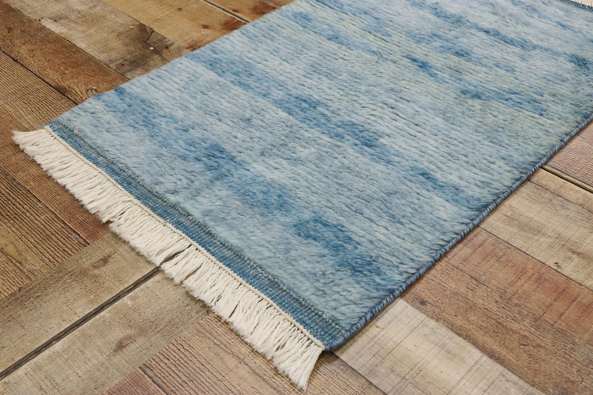 New Contemporary Moroccan Beach Rug with Modern Coastal Style In New Condition For Sale In Dallas, TX