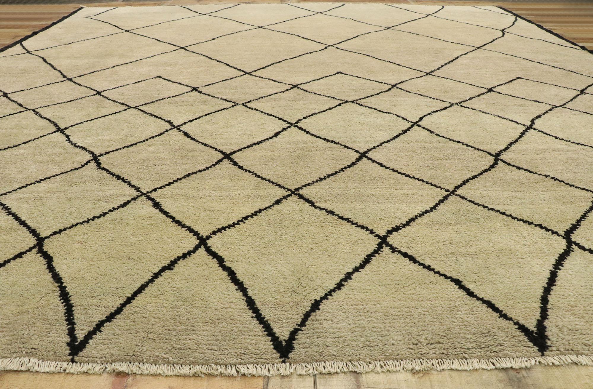 New Contemporary Moroccan Design Rug with Mid-Century Modern Style In New Condition For Sale In Dallas, TX