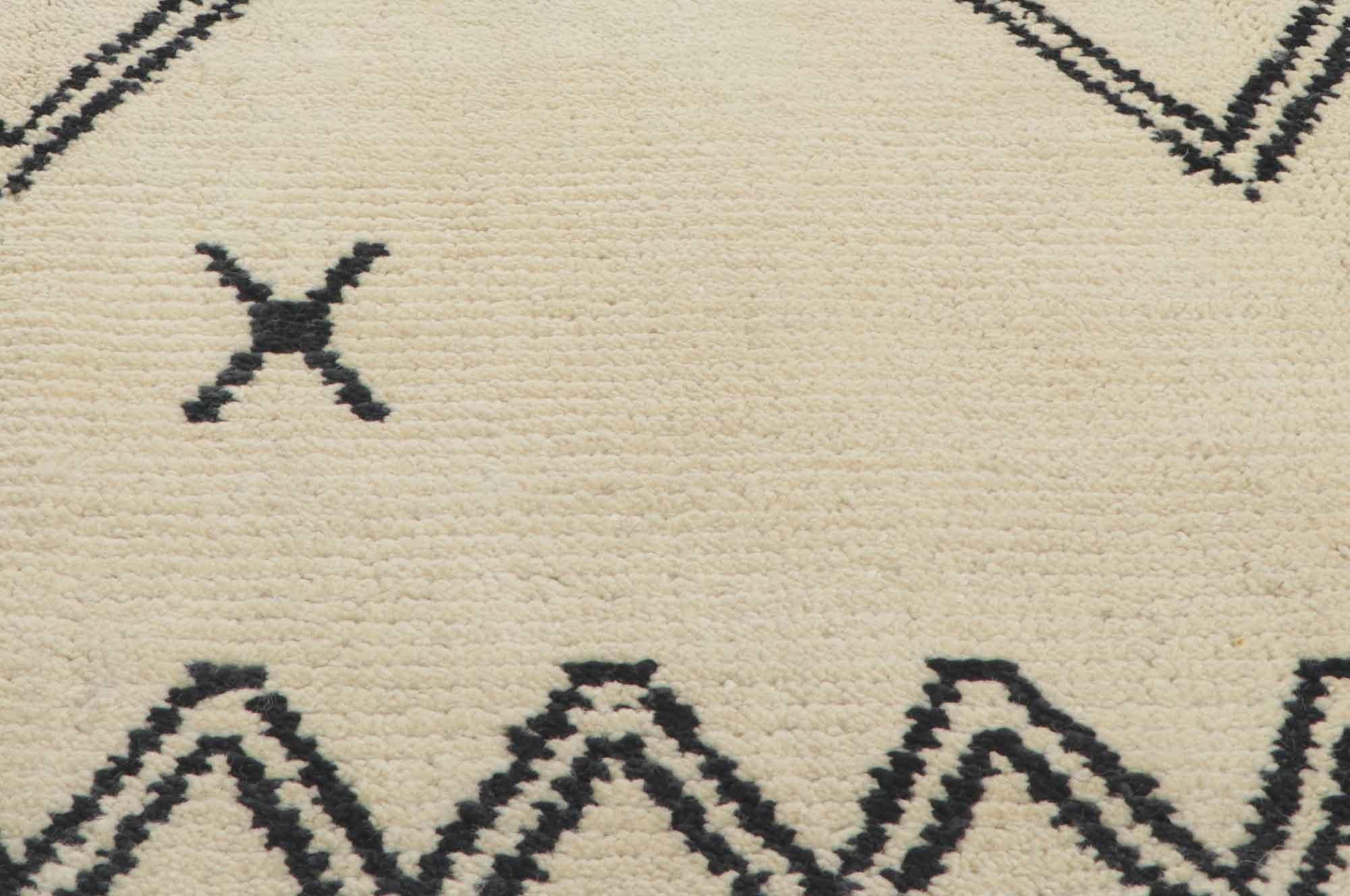 Hand-Knotted New Contemporary Moroccan Gallery Rug with Tribal Style For Sale