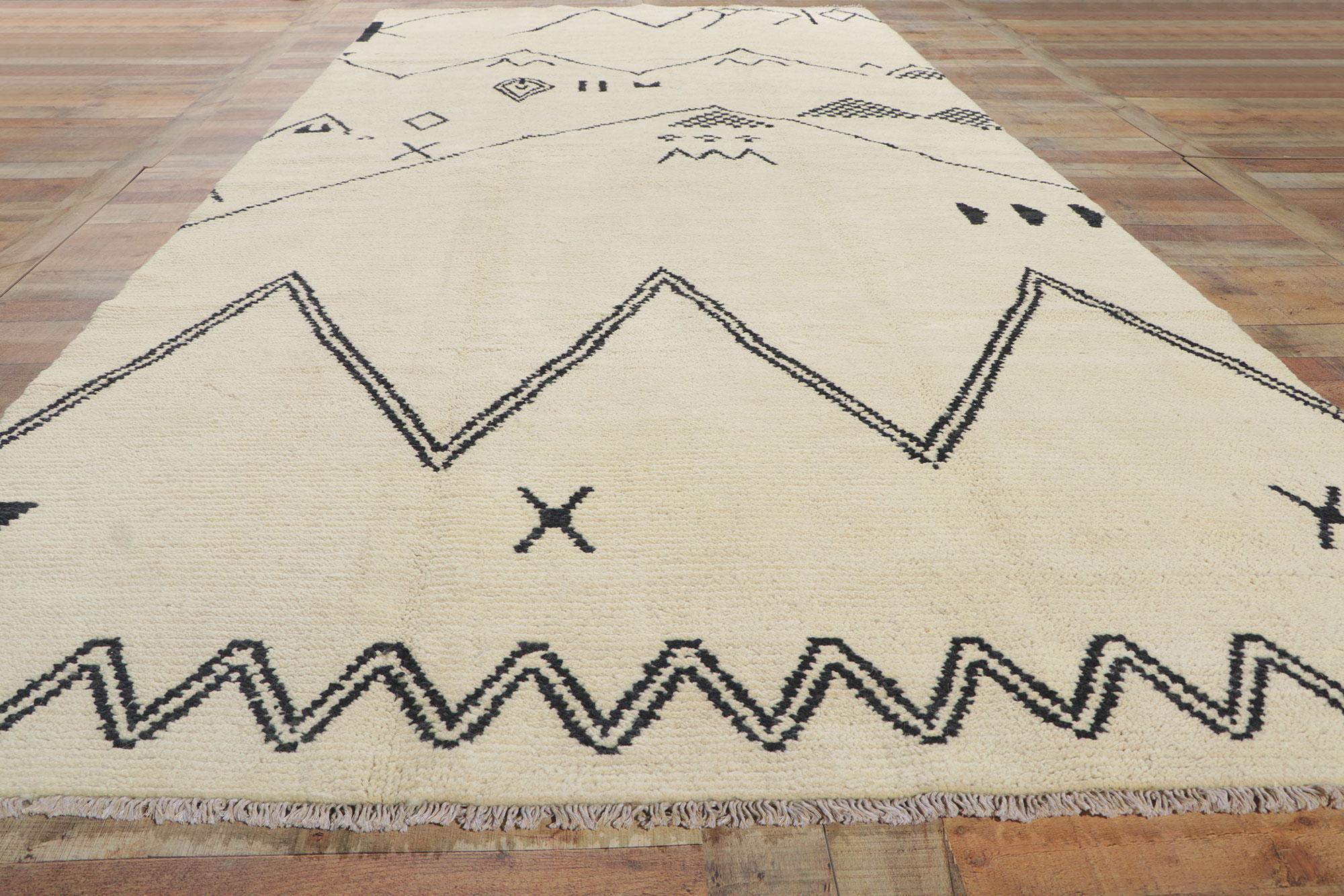 Laine Nouveau tapis de galerie marocain contemporain de style tribal en vente