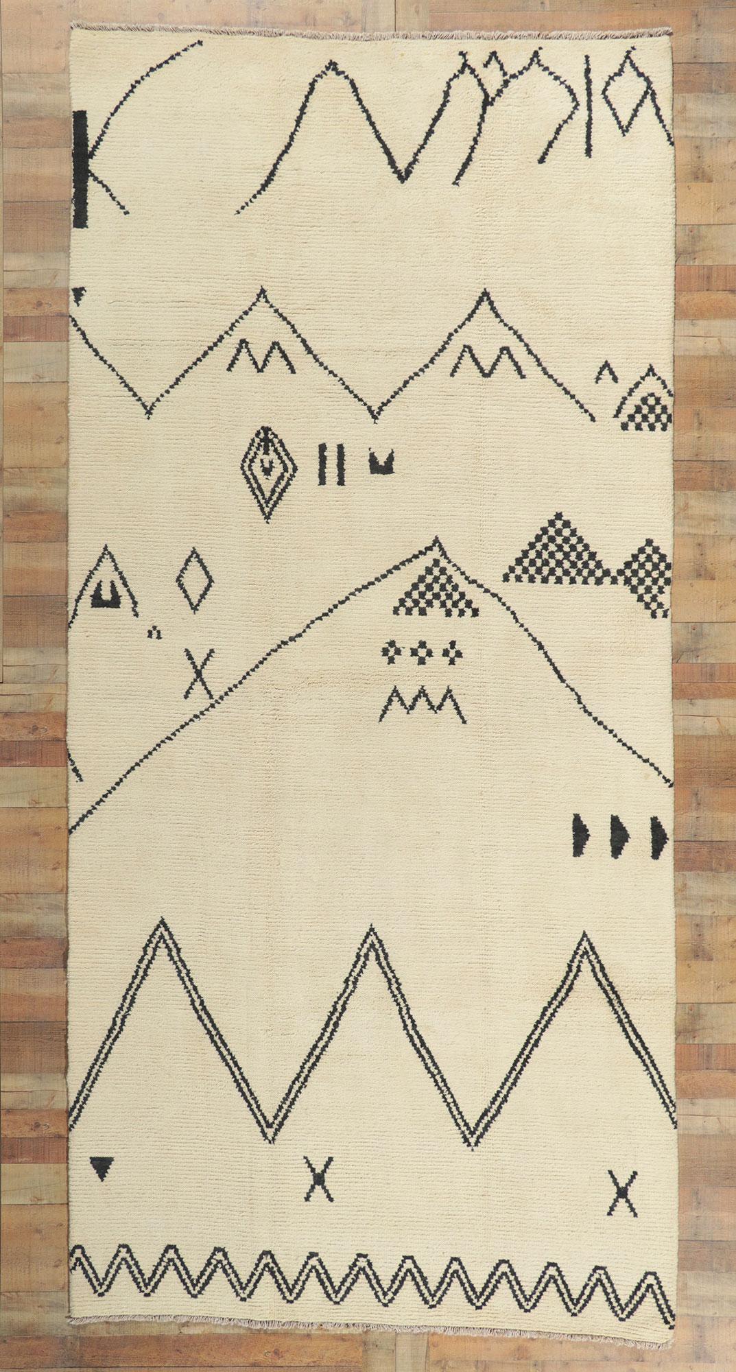 New Contemporary Moroccan Gallery Rug with Tribal Style For Sale 3