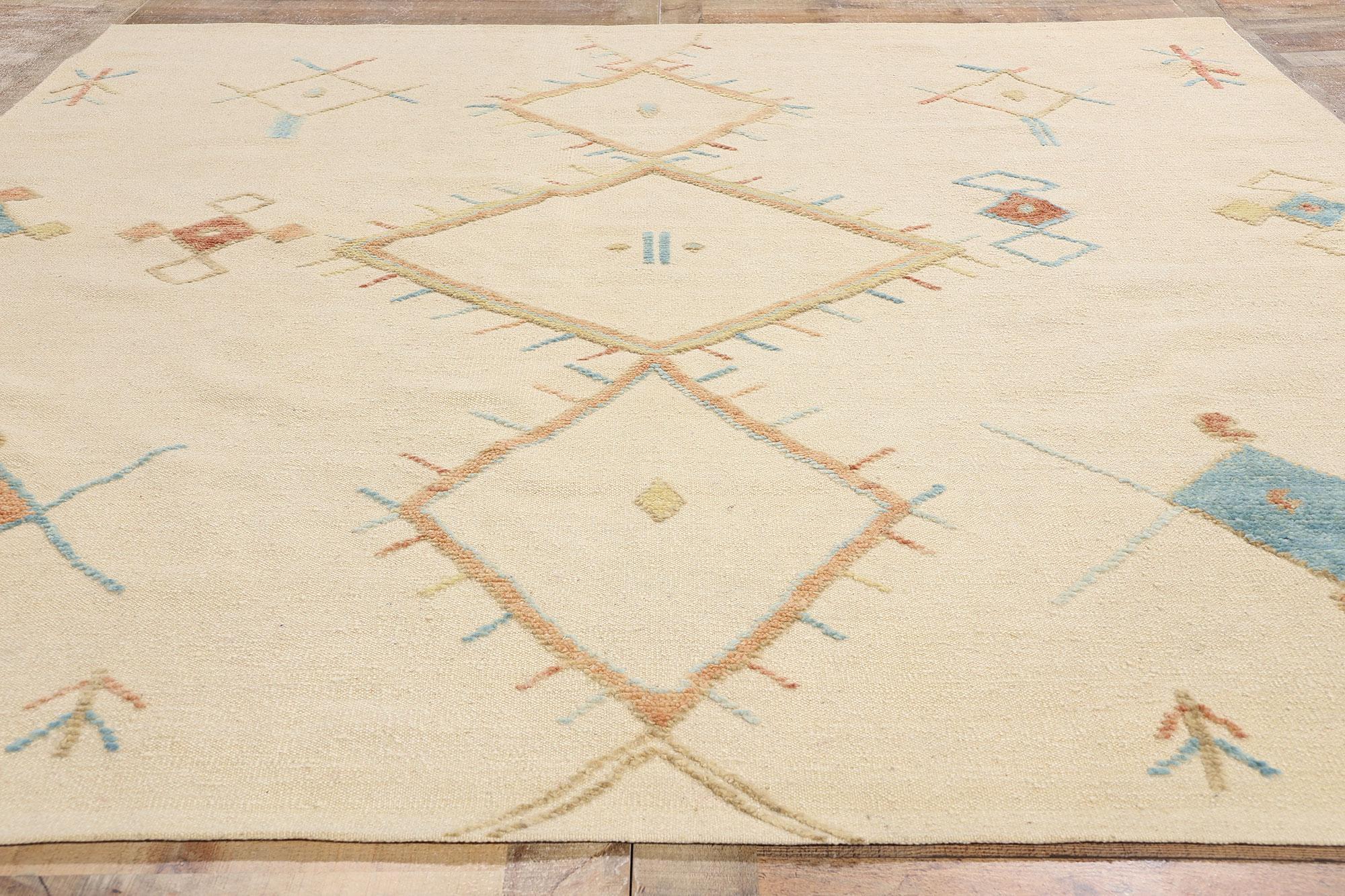 New Contemporary Moroccan High-Low Rug, Cozy Boho Chic Meets Tribal Allure For Sale 1