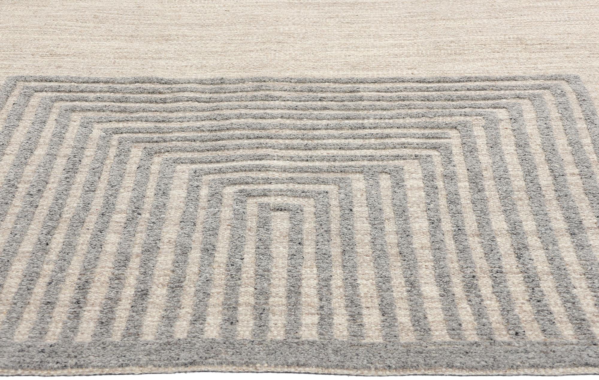 Indian New Contemporary Moroccan High-Low Rug, Tribal Enchantment Meets Brutalism For Sale
