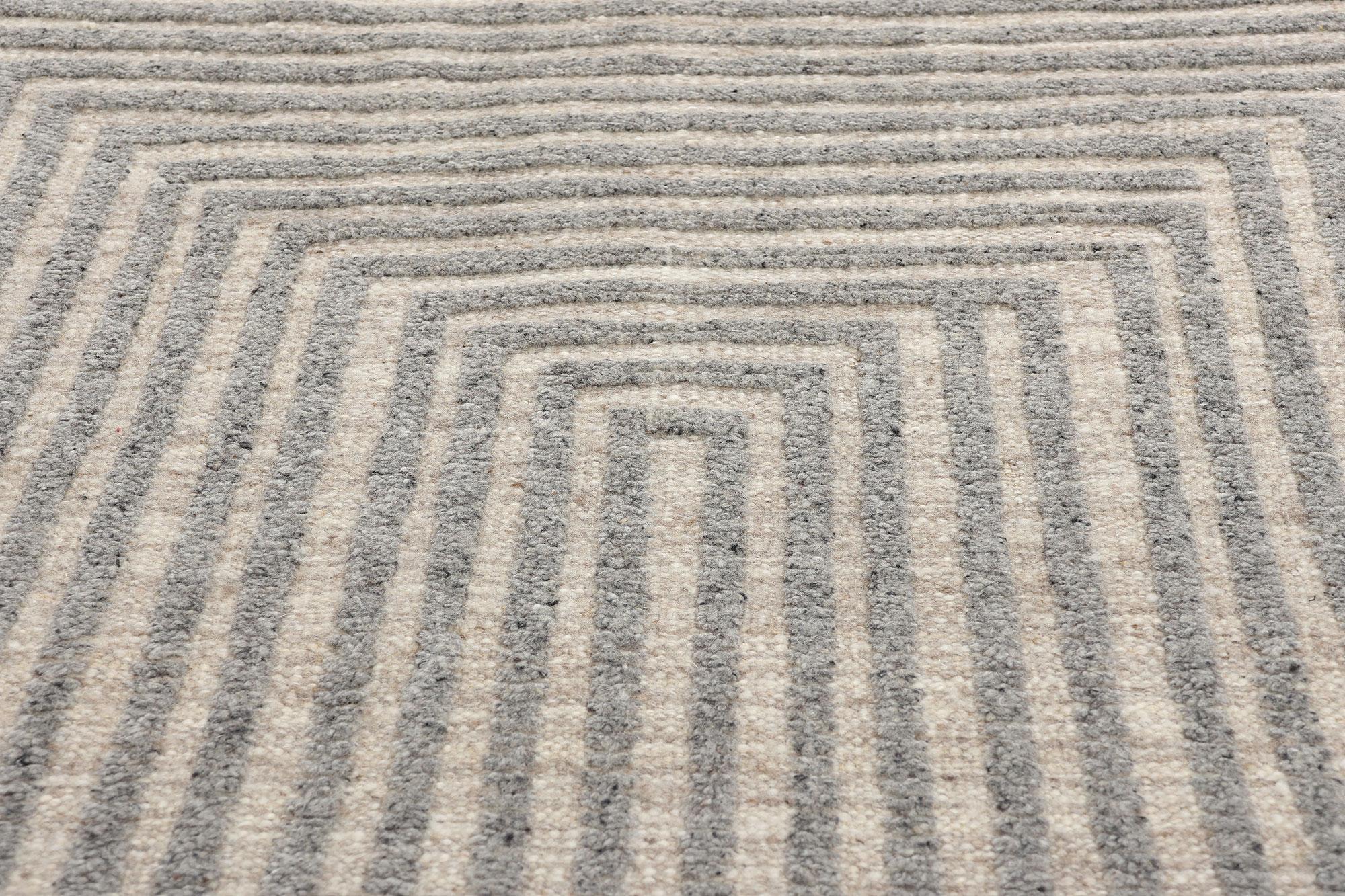 Hand-Knotted New Contemporary Moroccan High-Low Rug, Tribal Enchantment Meets Brutalism For Sale