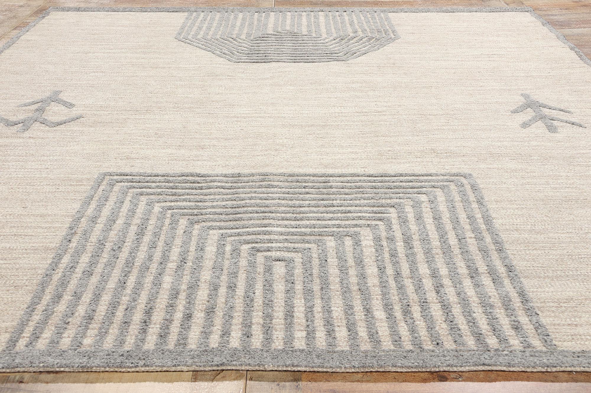 New Contemporary Moroccan High-Low Rug, Tribal Enchantment Meets Brutalism For Sale 1