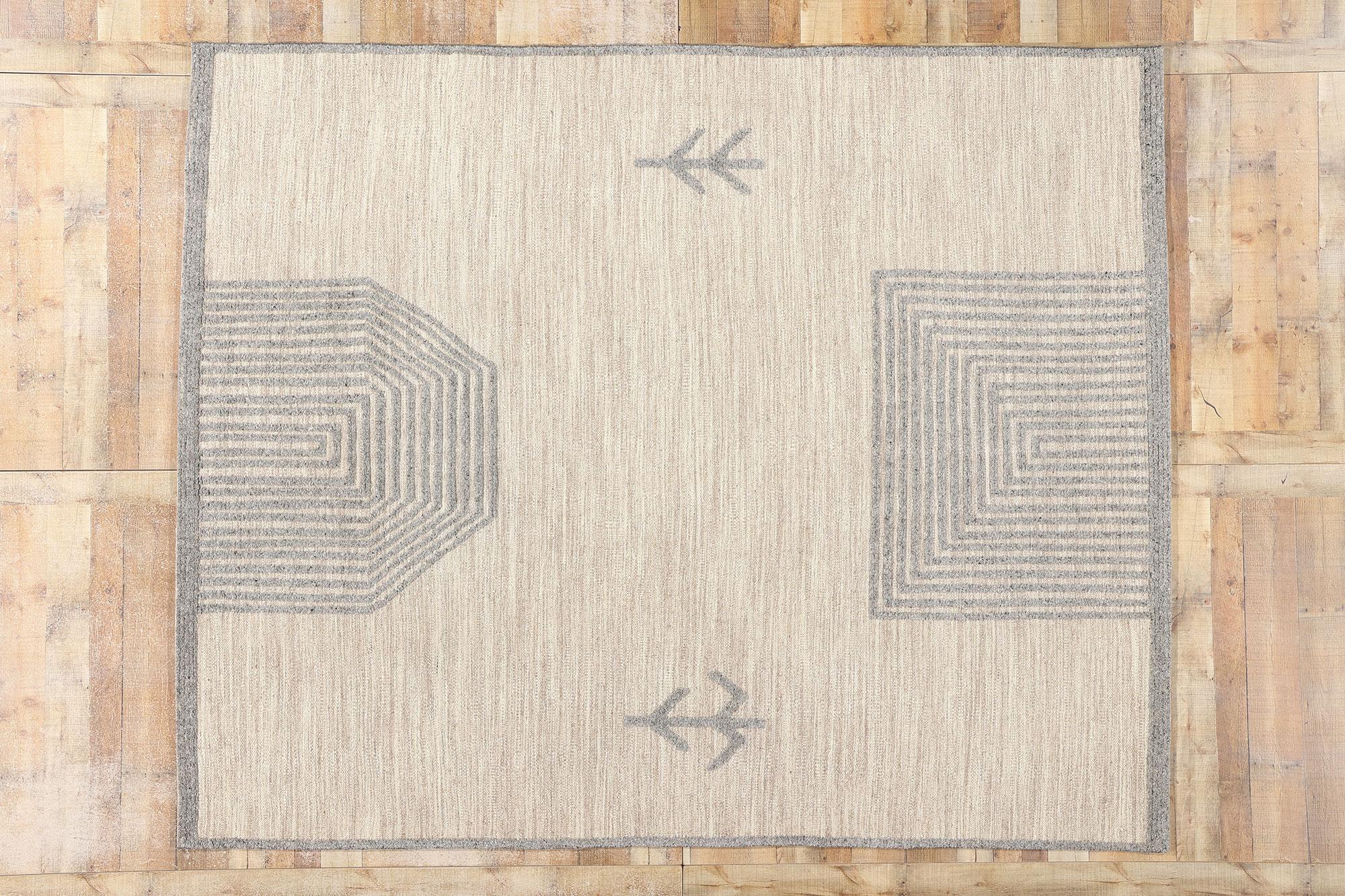 New Contemporary Moroccan High-Low Rug, Tribal Enchantment Meets Brutalism For Sale 2