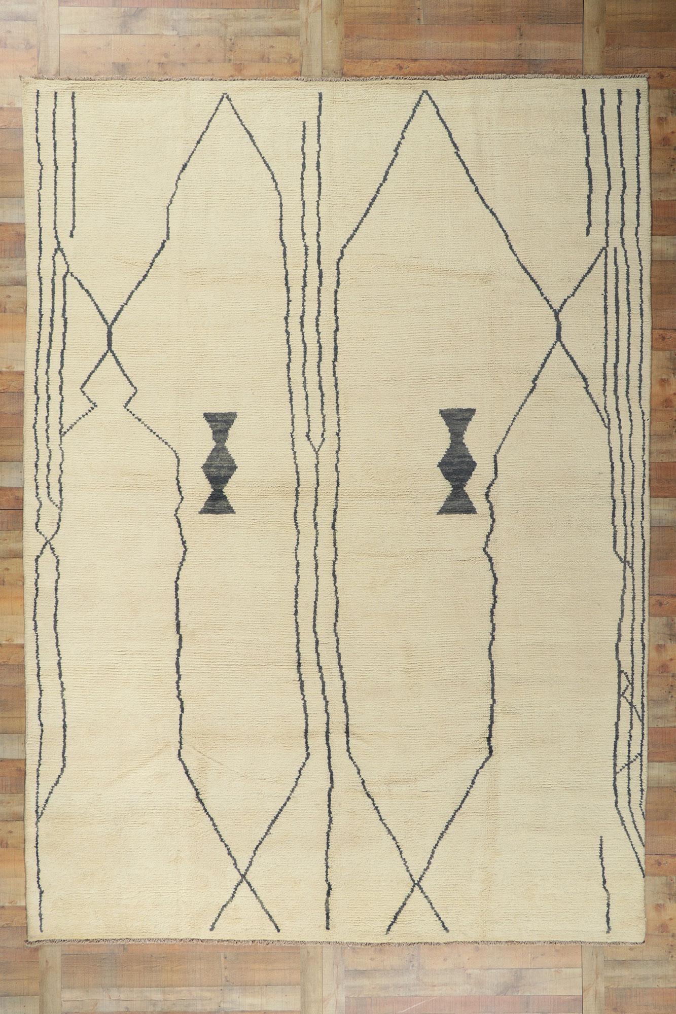 Wool New Contemporary Moroccan Modern Style Rug For Sale