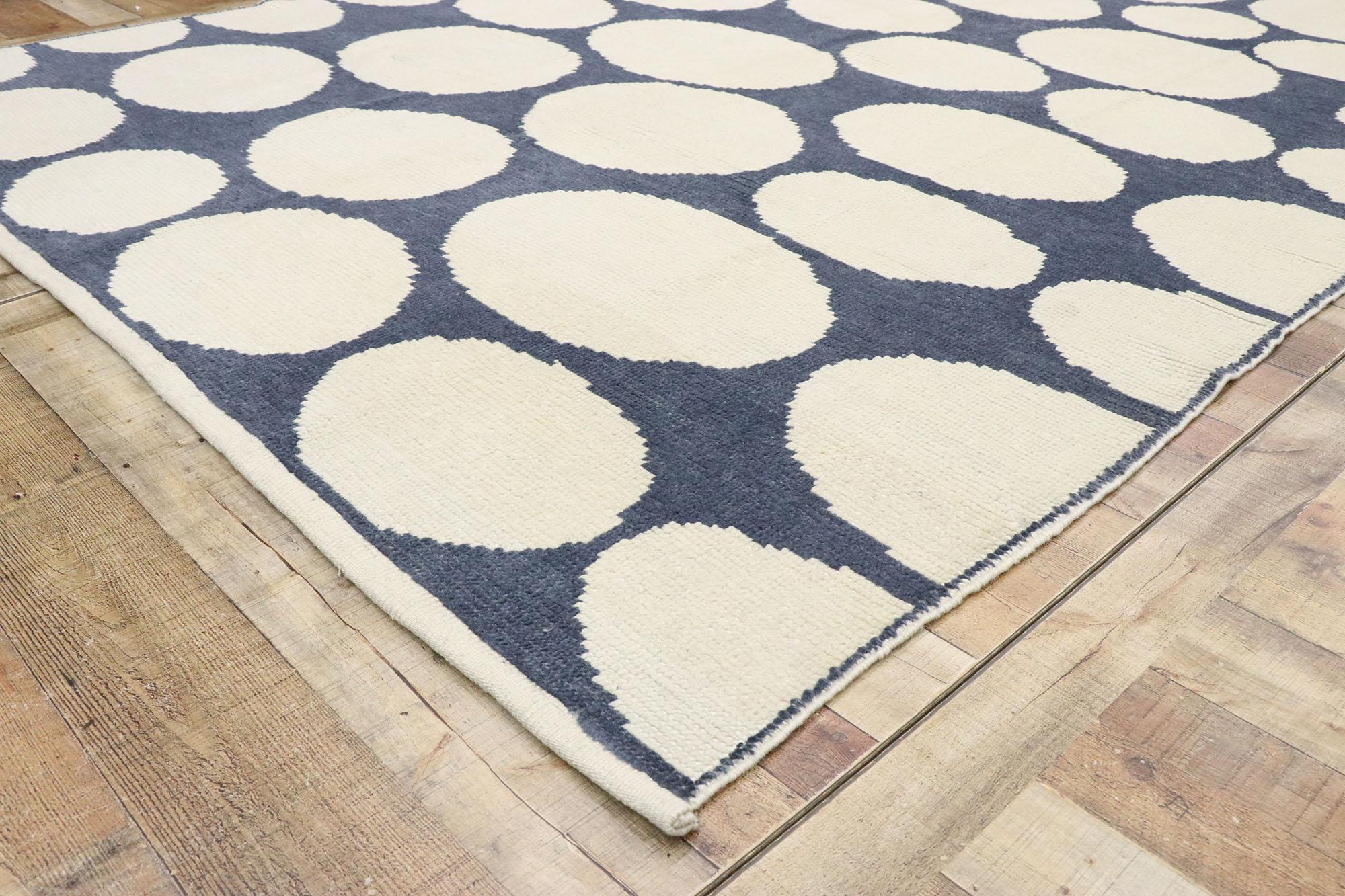 Space Age New Contemporary Moroccan Polka Dot Orphism Style Rug Inspired by Yayoi Kusama