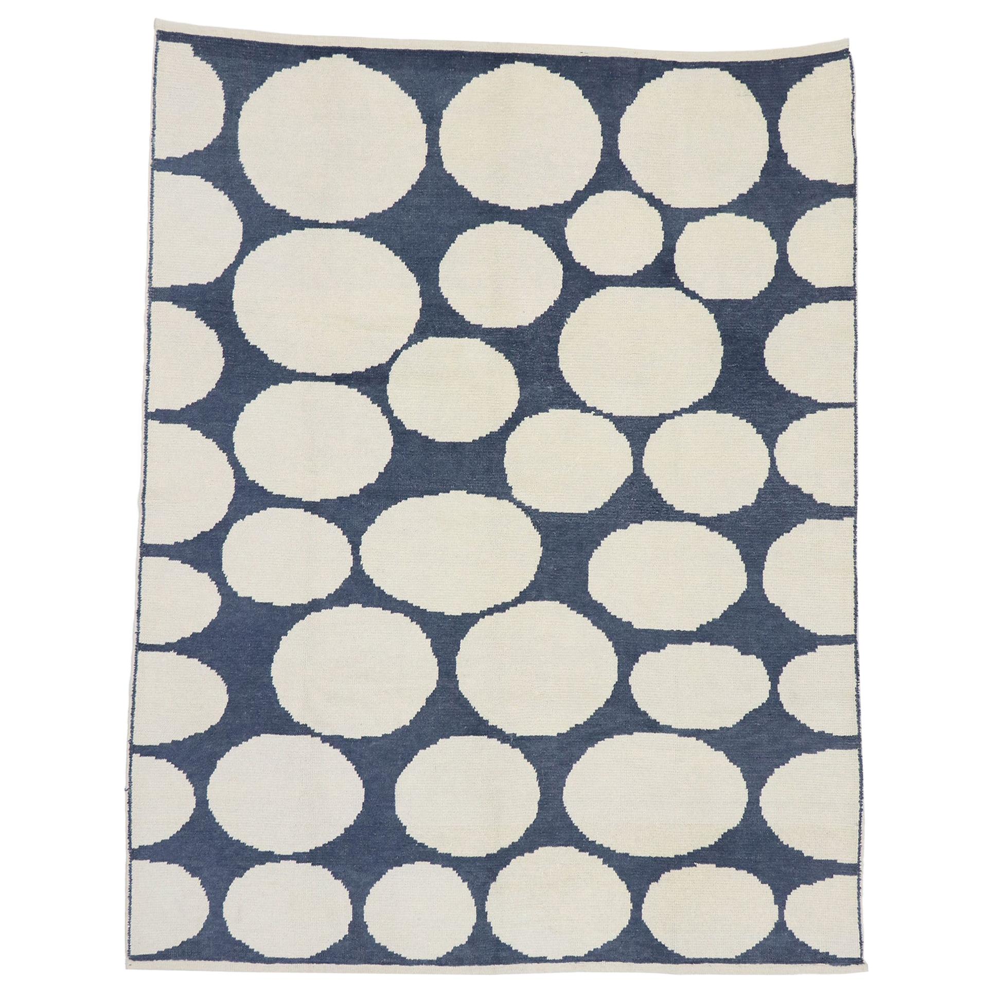New Contemporary Moroccan Polka Dot Orphism Style Rug Inspired by Yayoi Kusama