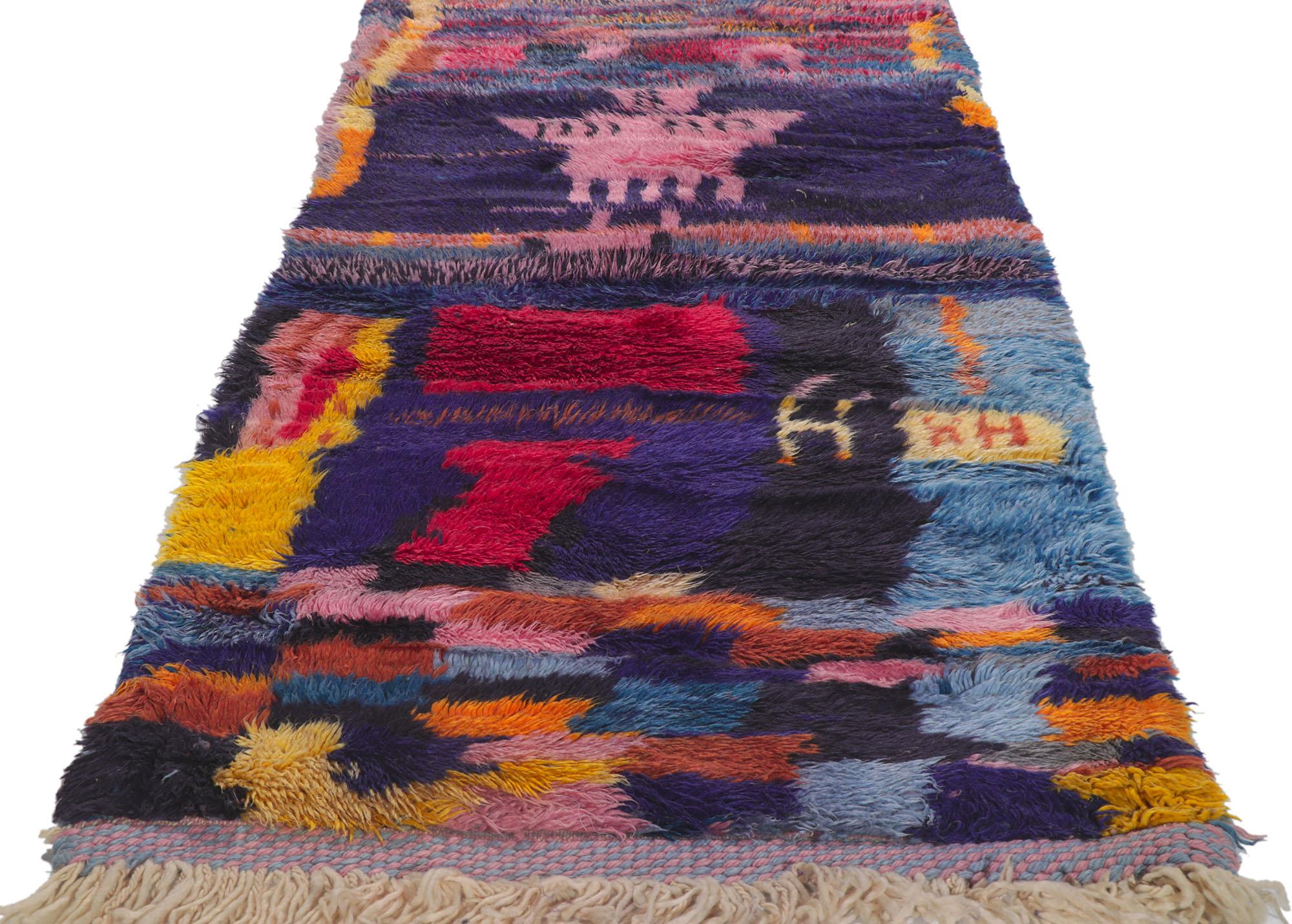 Hand-Knotted Contemporary Colorful Beni Ourain Moroccan Rug by Berber Tribes of Morocco For Sale