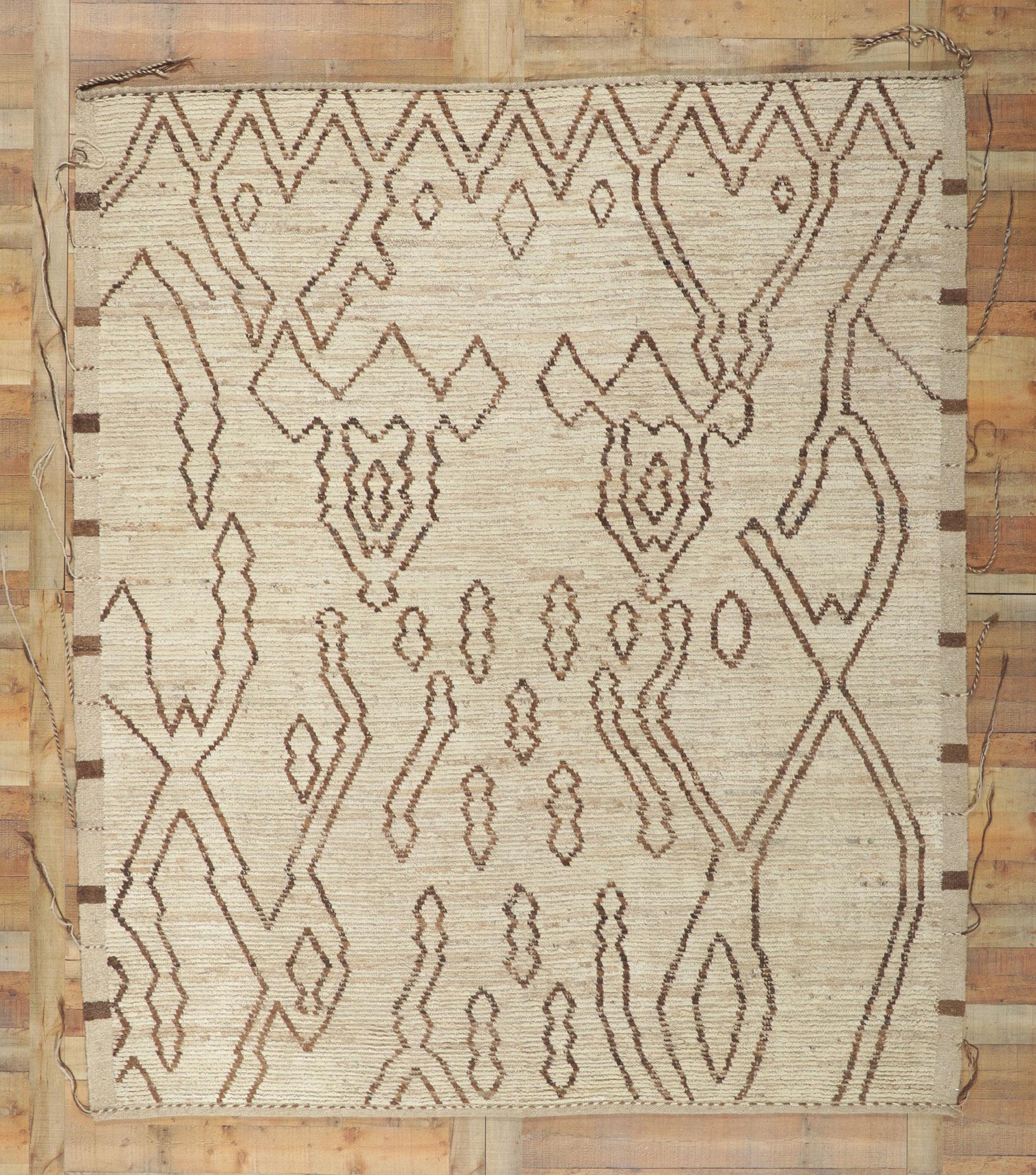 Hand-Knotted New Contemporary Moroccan Rug For Sale