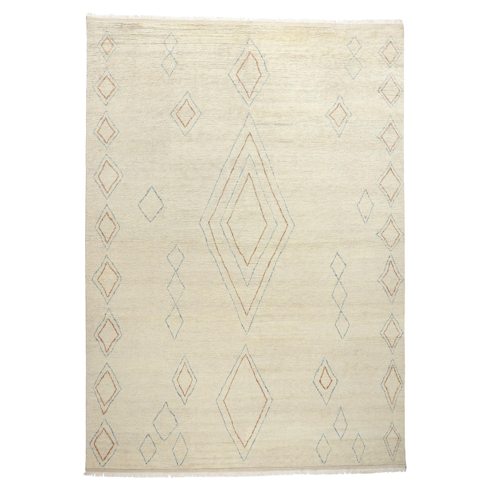 Nouveau tapis marocain Tranquil Desert Oasis moderne, 12'00 x 16'10
