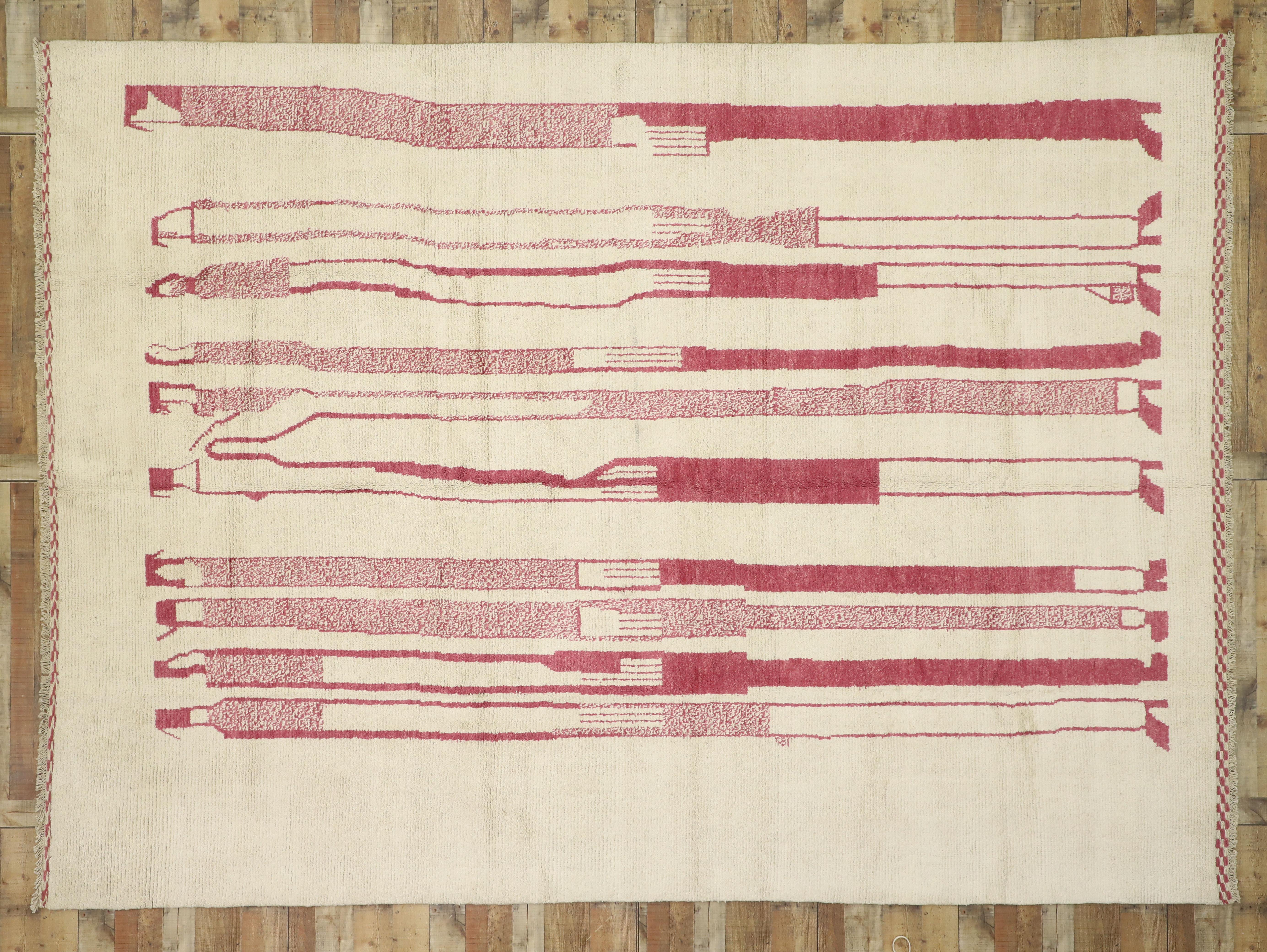 Marokkanischer Teppich, inspiriert von Alberto Giacometti, Dogon-Stamme  (Wolle) im Angebot
