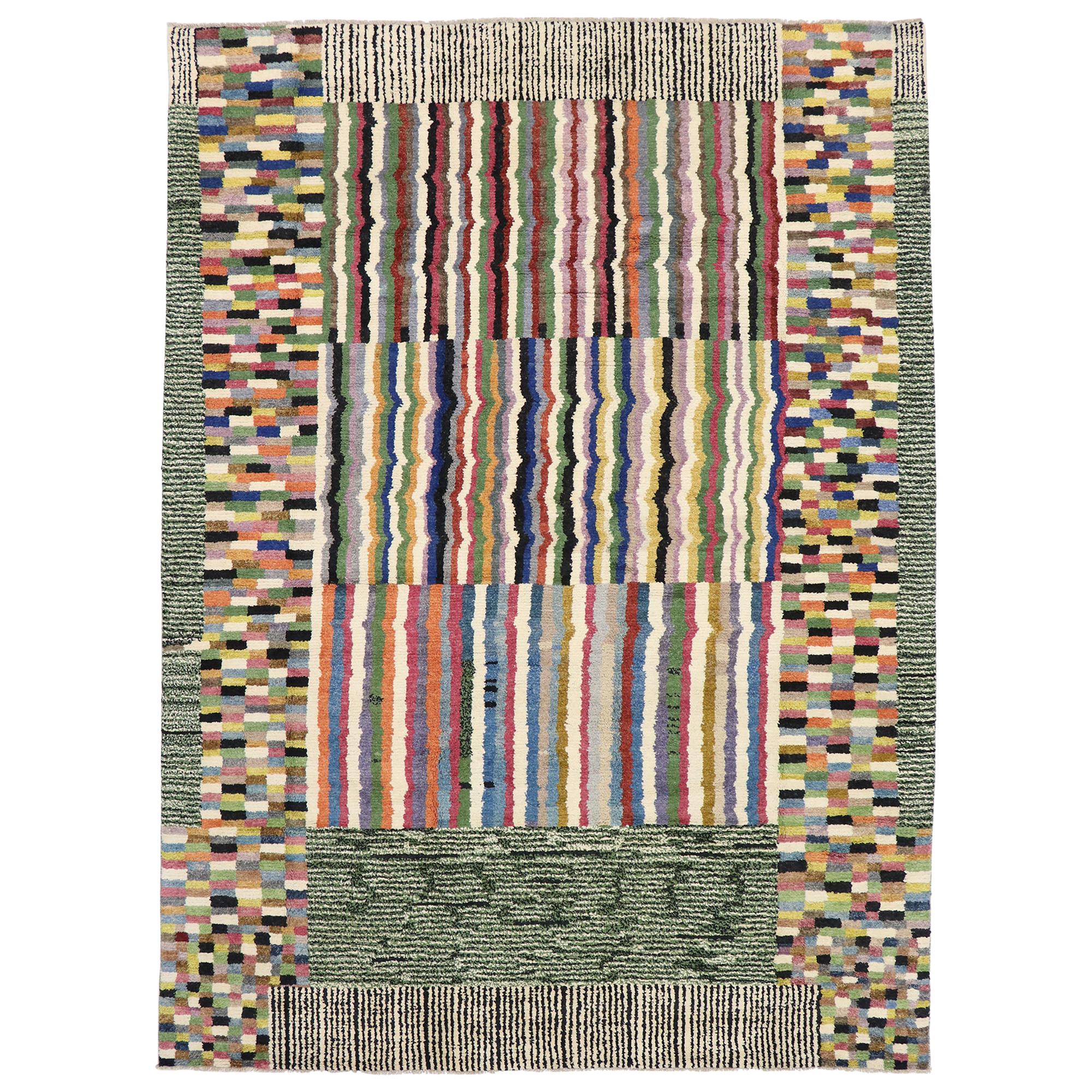 New Contemporary Moroccan Rug Inspired by Ettore Sottsass with Postmodern Style