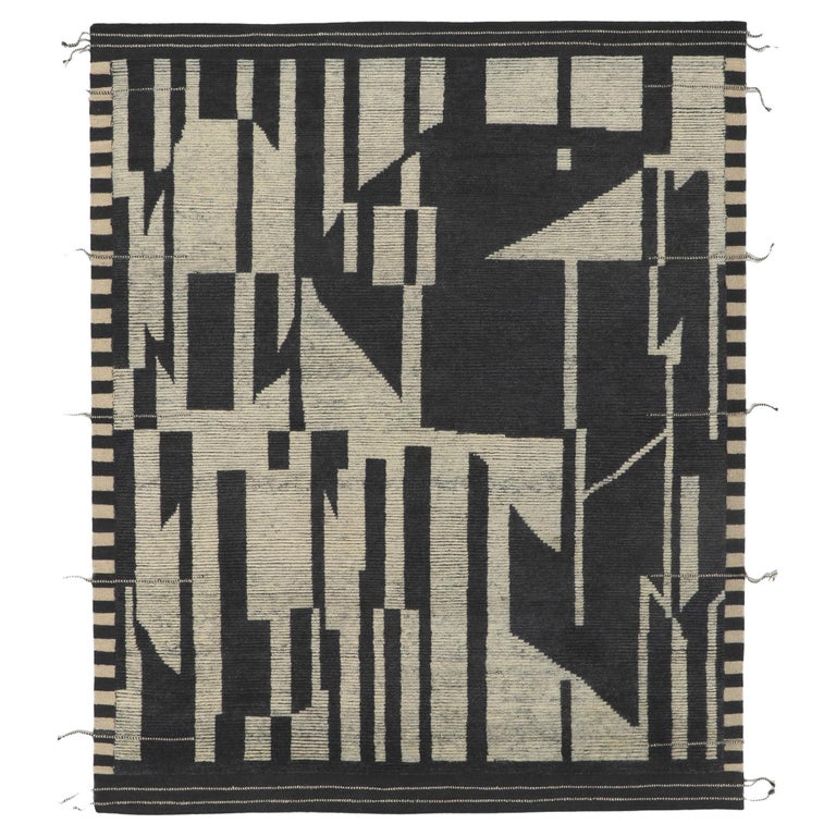 New Contemporary Moroccan Rug Inspired by Franz Kline For Sale at 1stDibs