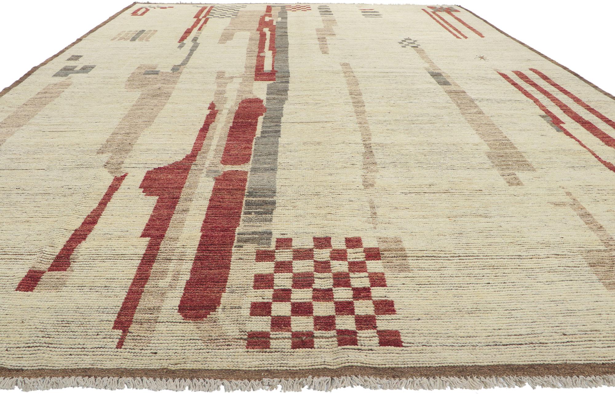 Moderner marokkanischer Teppich im Bauhaus-Stil, inspiriert von Gunta Stolz (Pakistanisch) im Angebot