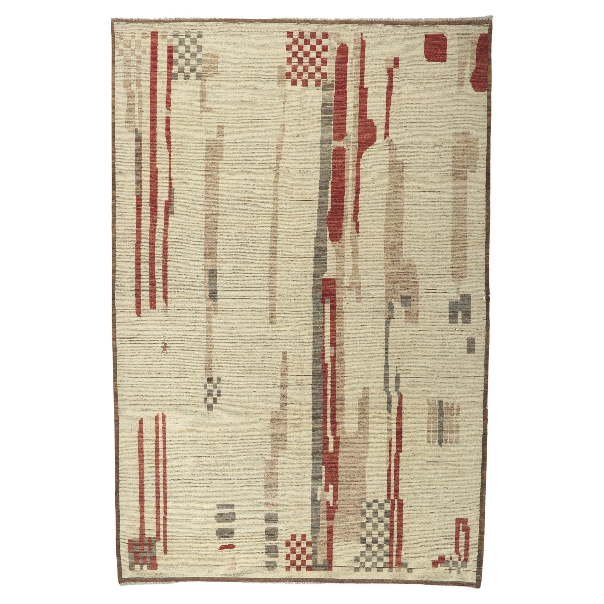 Modern Bauhaus Style Moroccan Rug Inspired by Gunta Stolz