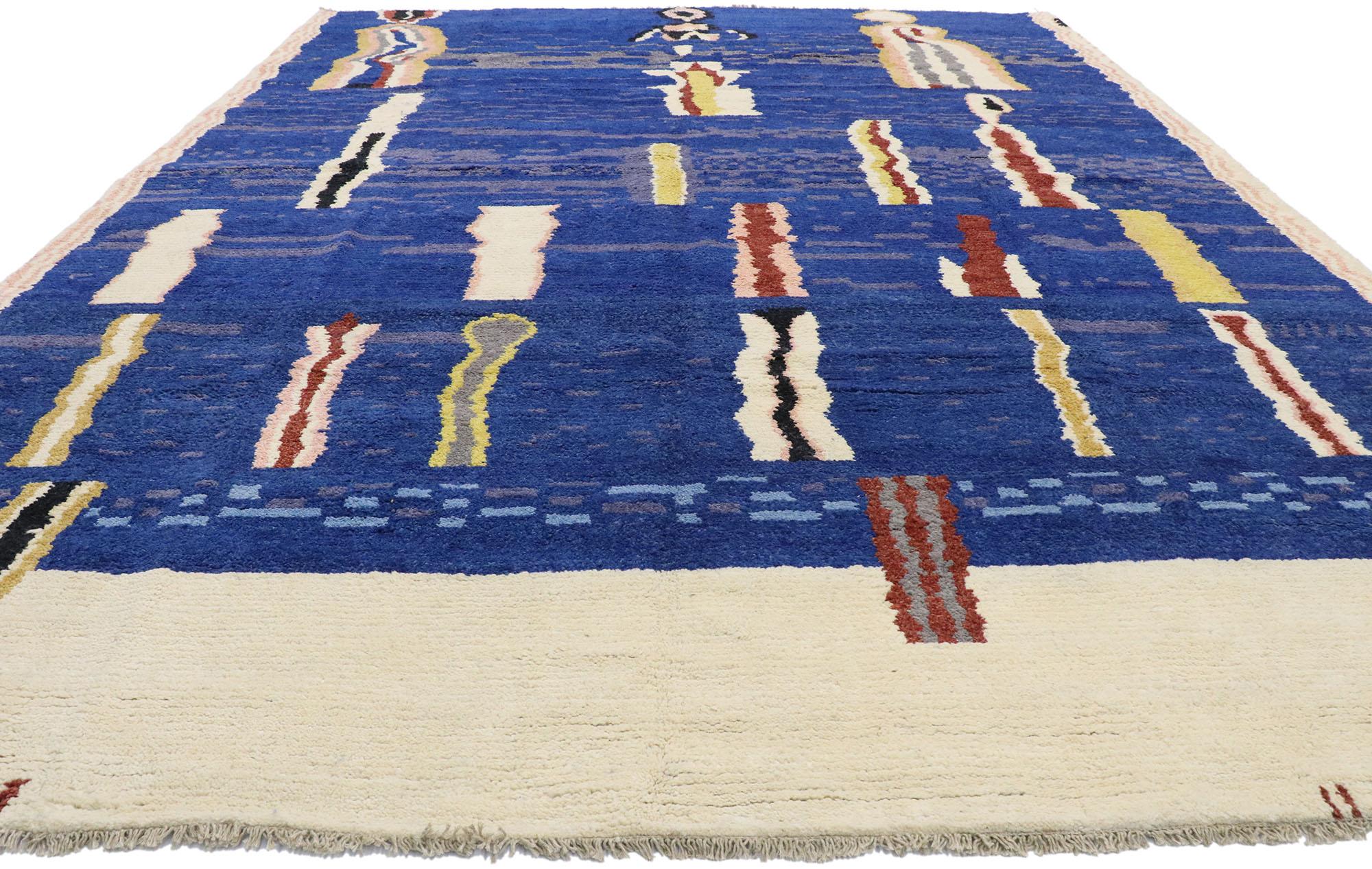 Expressionniste Nouveau tapis marocain contemporain inspiré par Robert Delaunay et Paul Klee en vente