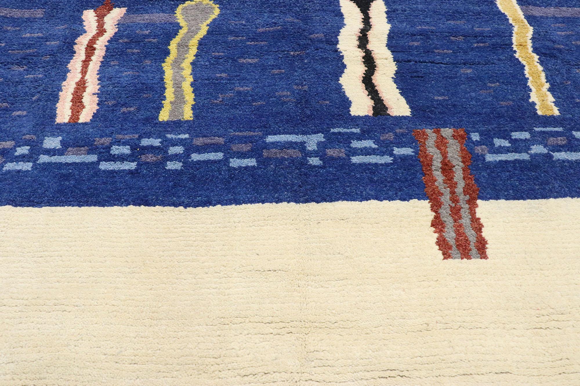 Expressionist New Contemporary Moroccan Rug Inspired by Robert Delaunay & Paul Klee For Sale