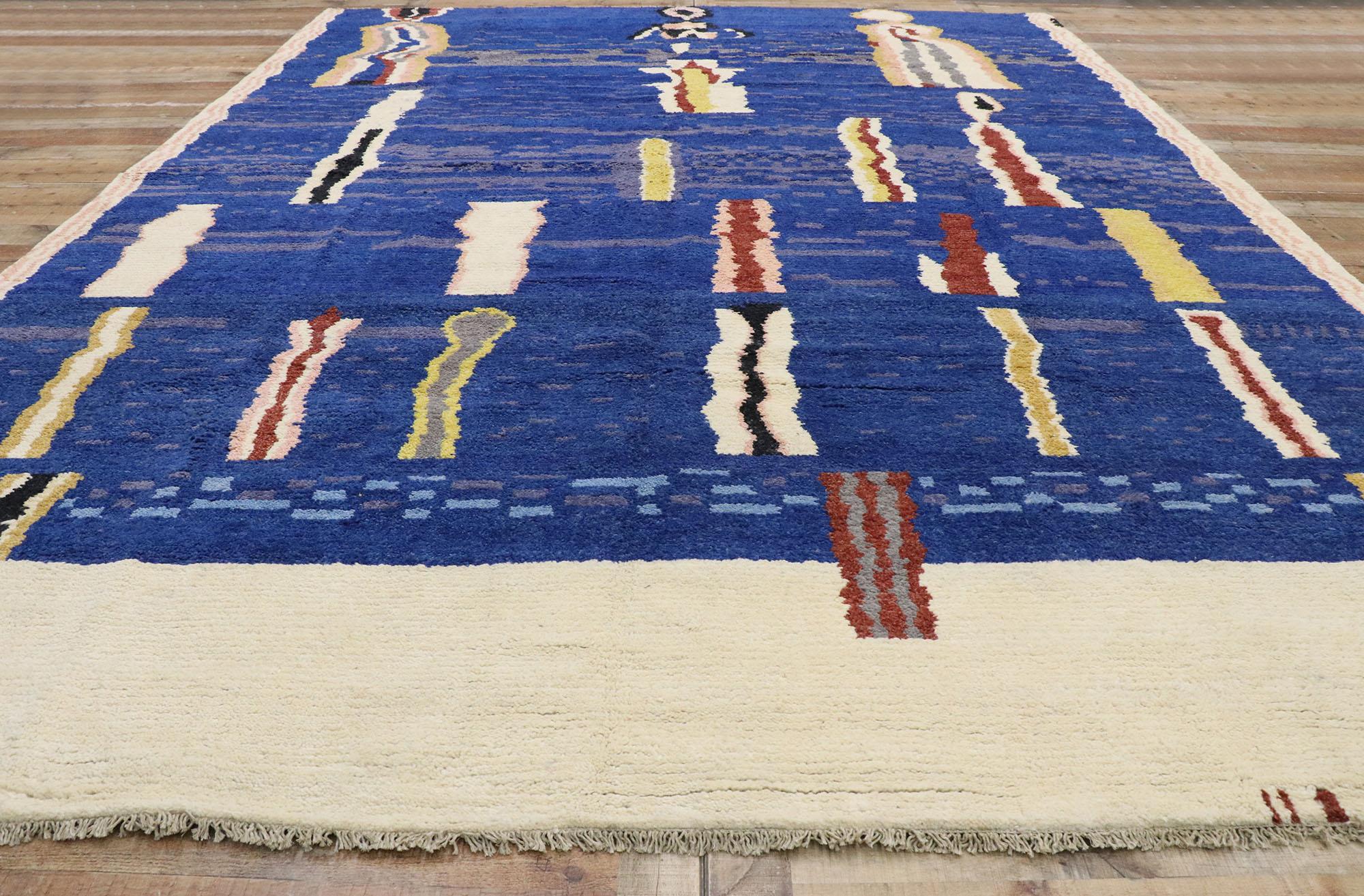 New Contemporary Moroccan Rug Inspired by Robert Delaunay & Paul Klee In New Condition For Sale In Dallas, TX