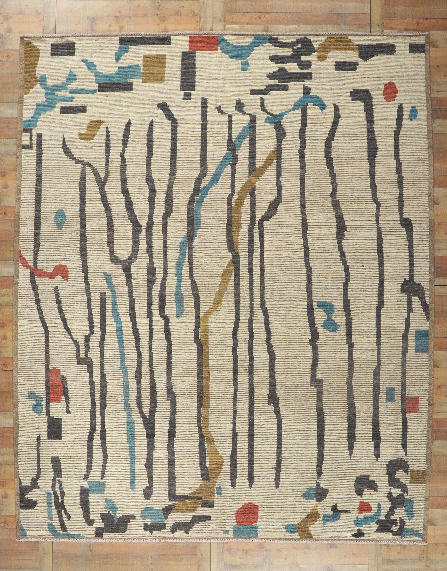 Modern Style Moroccan Rug Inspired by Willem De Kooning In New Condition For Sale In Dallas, TX