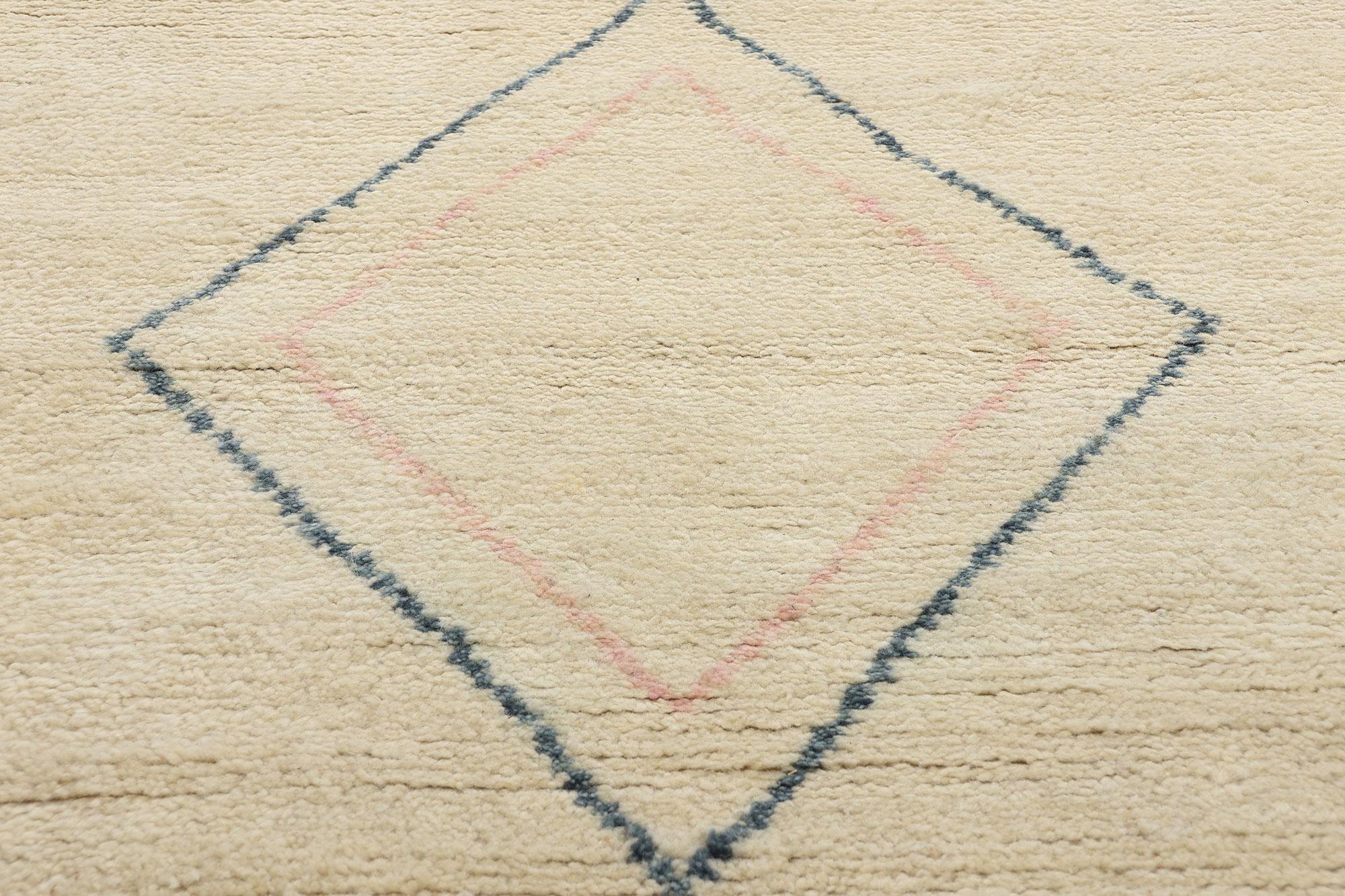 Hand-Knotted New Contemporary Moroccan Rug, Tribal Enchantment Meets Boho Chic For Sale