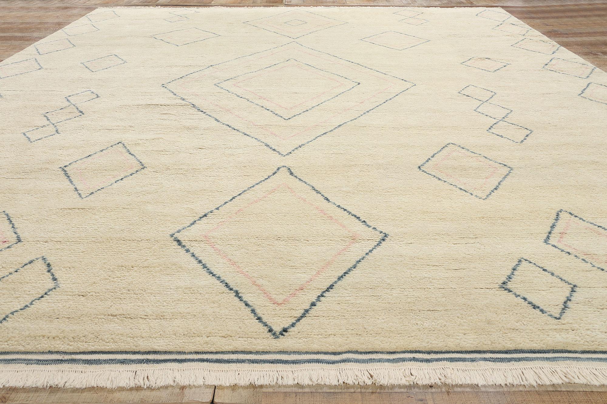 New Contemporary Moroccan Rug, Tribal Enchantment Meets Boho Chic For Sale 1