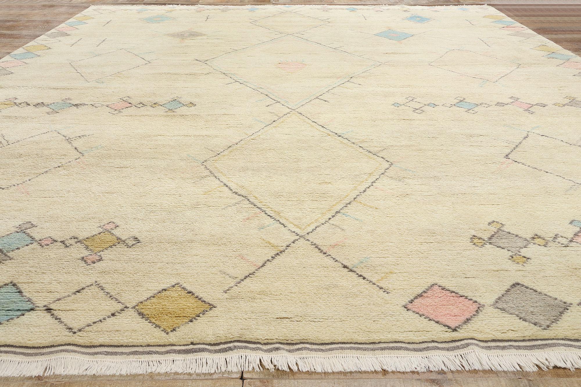 New Contemporary Moroccan Rug, Tribal Enchantment Meets Boho Chic For Sale 1