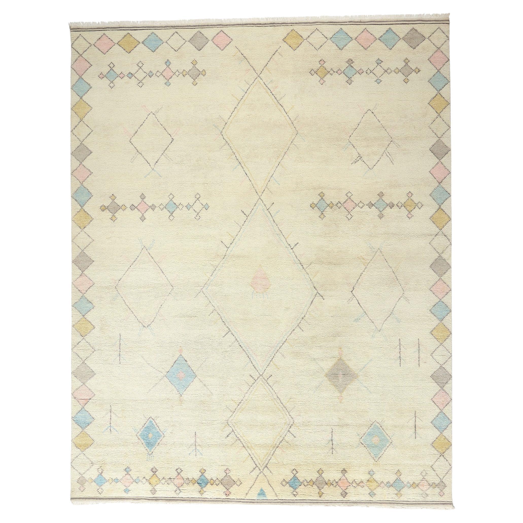 New Contemporary Moroccan Rug, Tribal Enchantment Meets Boho Chic