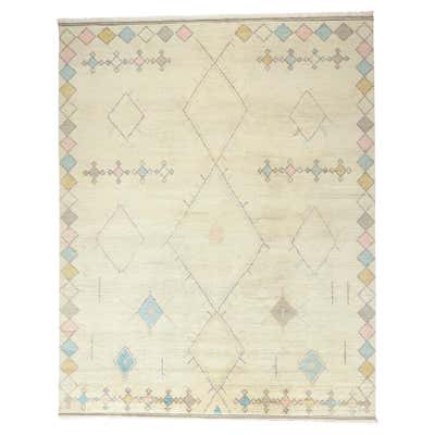Modern Moroccan Area Rug, Preppy Argyle Meets Boho Chic For Sale at ...