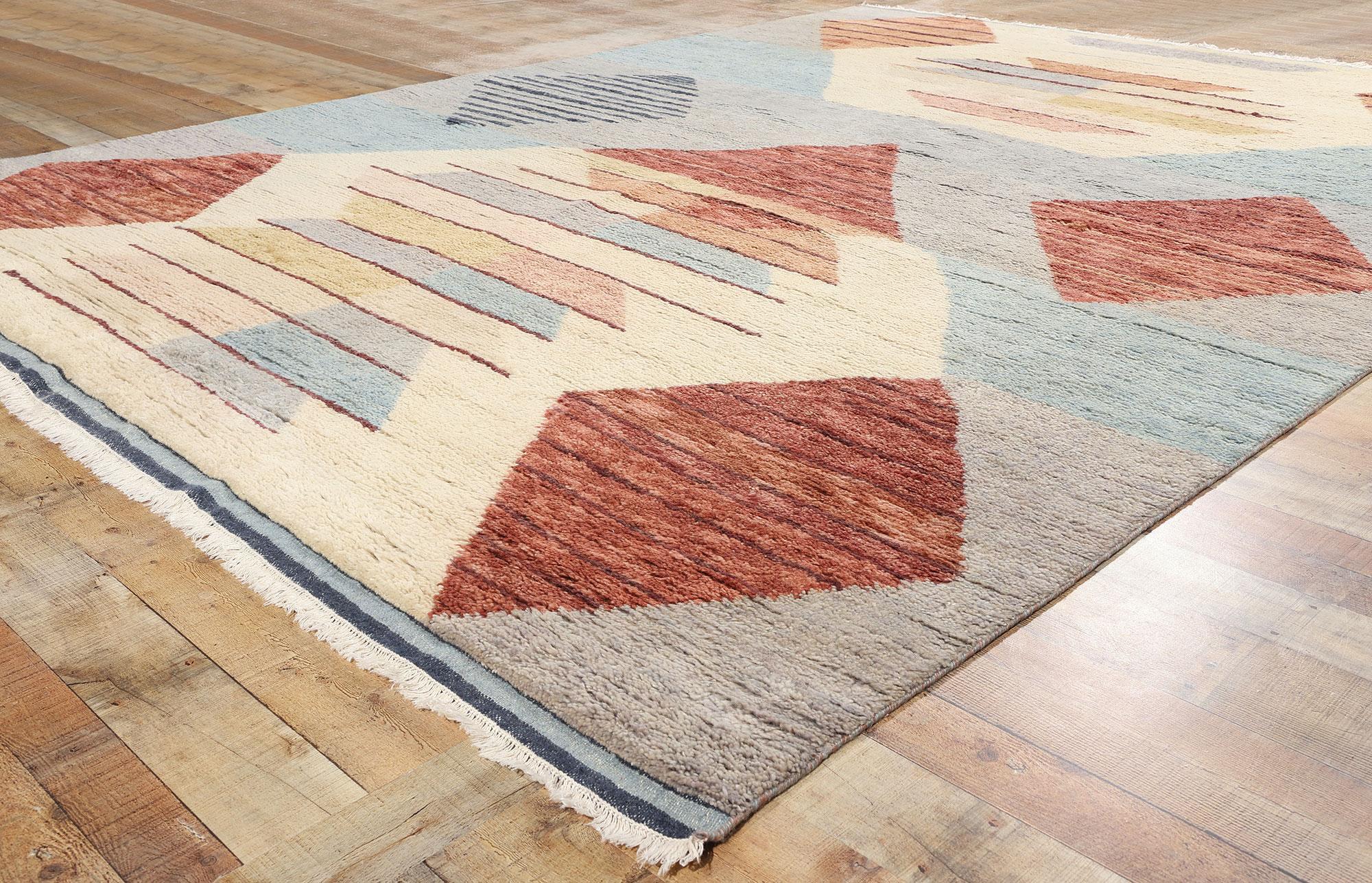New Contemporary Moroccan Rug, Stammeszauber trifft auf gemütlichen Boho Chic (21. Jahrhundert und zeitgenössisch) im Angebot