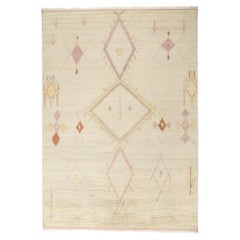 Nuovo Tappeto marocchino contemporaneo, l'incanto tribale incontra l'accogliente stile boho chic