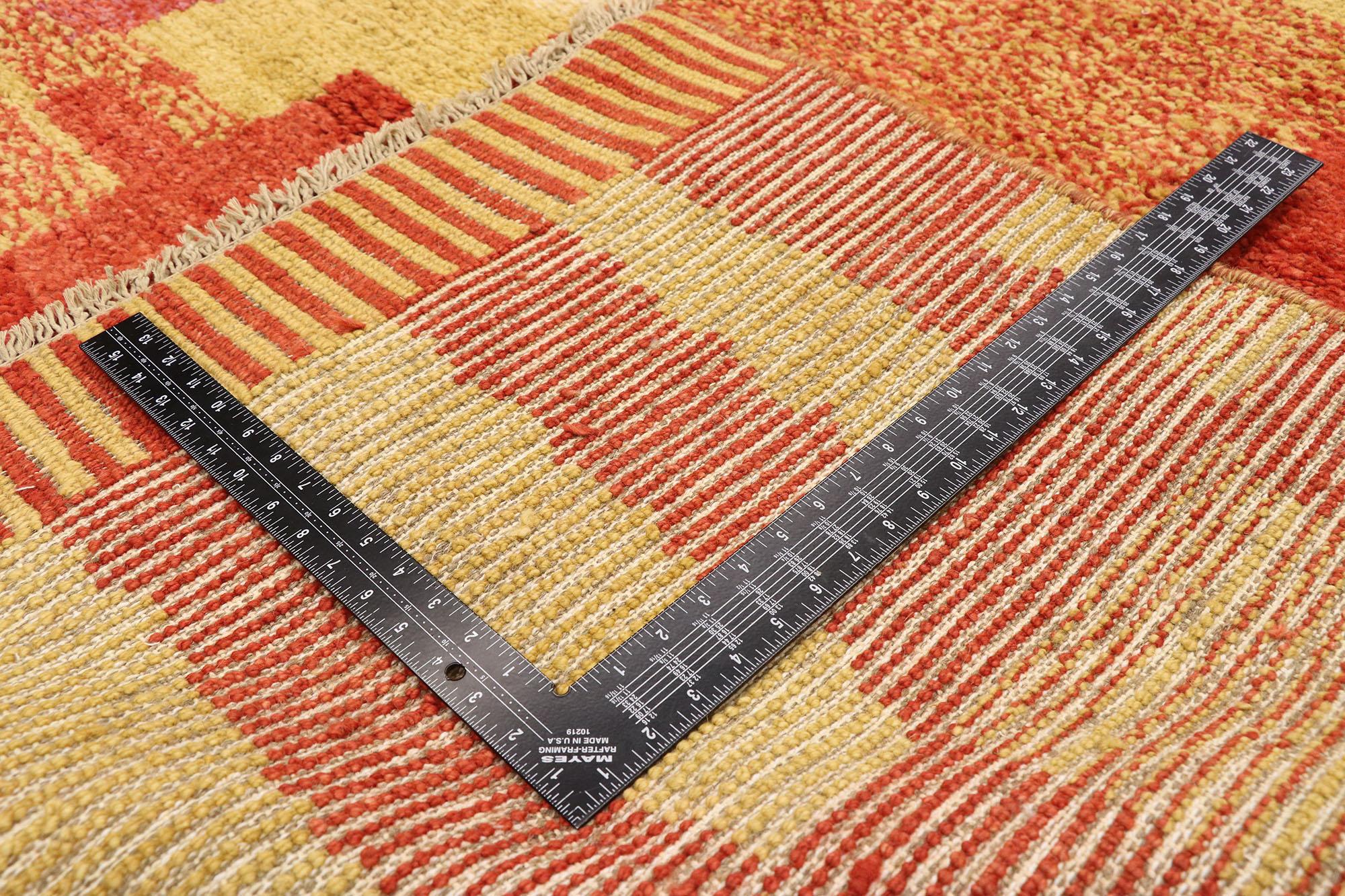 Noué à la main Nouveau tapis marocain à blocs de couleurs avec style cubiste abstrait inspiré par Paul Klee en vente