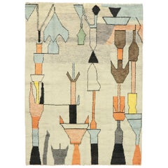 New Contemporary Moroccan Rug with Abstract Cubist Style Inspired by Paul Klee