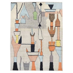 New Contemporary Moroccan Rug with Abstract Cubist Style Inspired by Paul Klee
