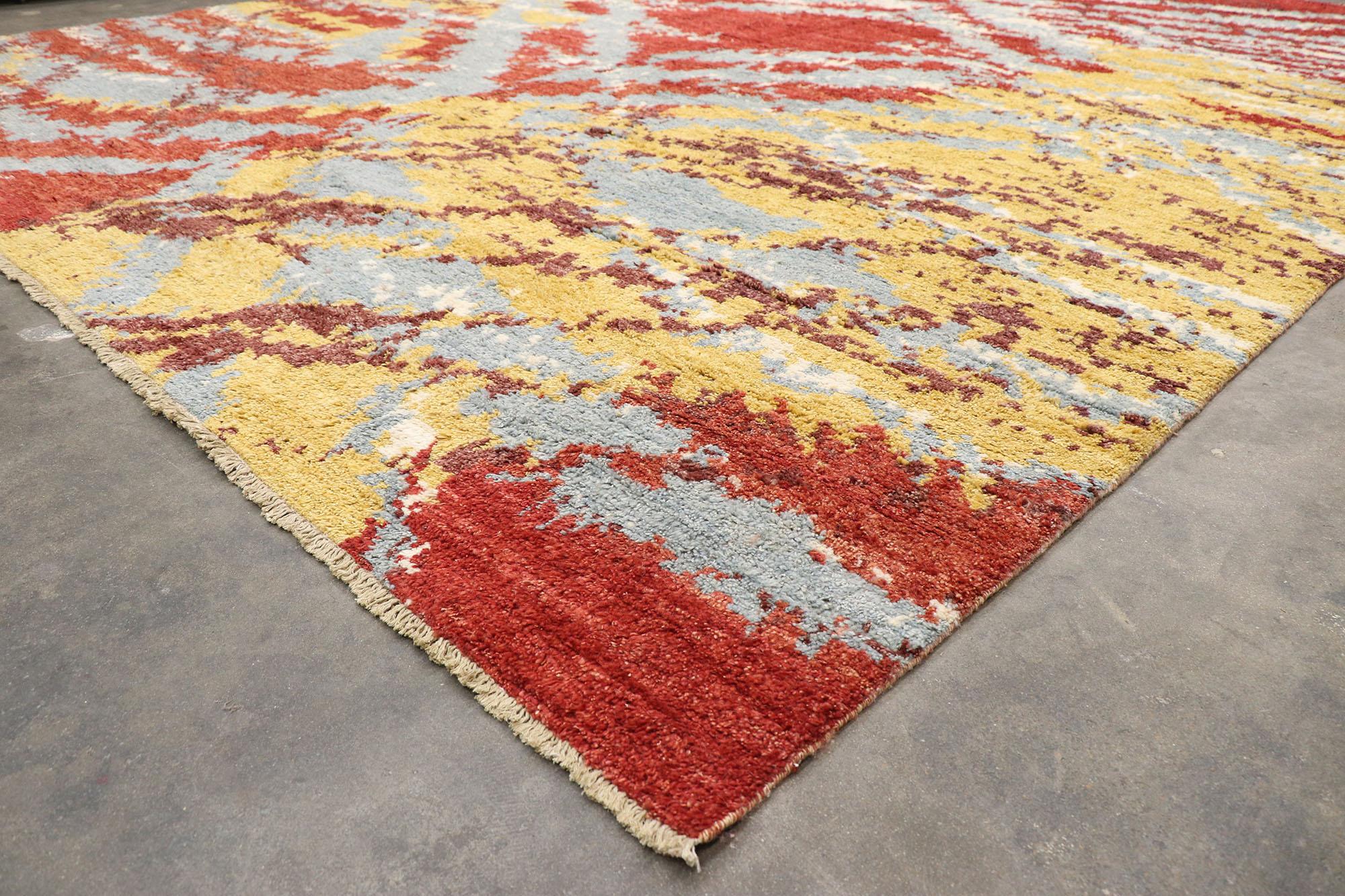New Contemporary Moroccan Rug with Abstract Expressionism & Post-Modern Style In New Condition For Sale In Dallas, TX