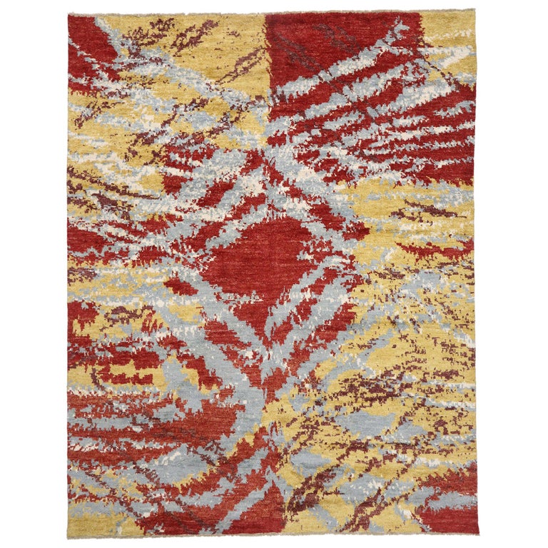 New Contemporary Moroccan Rug with Abstract Expressionism and Post ...