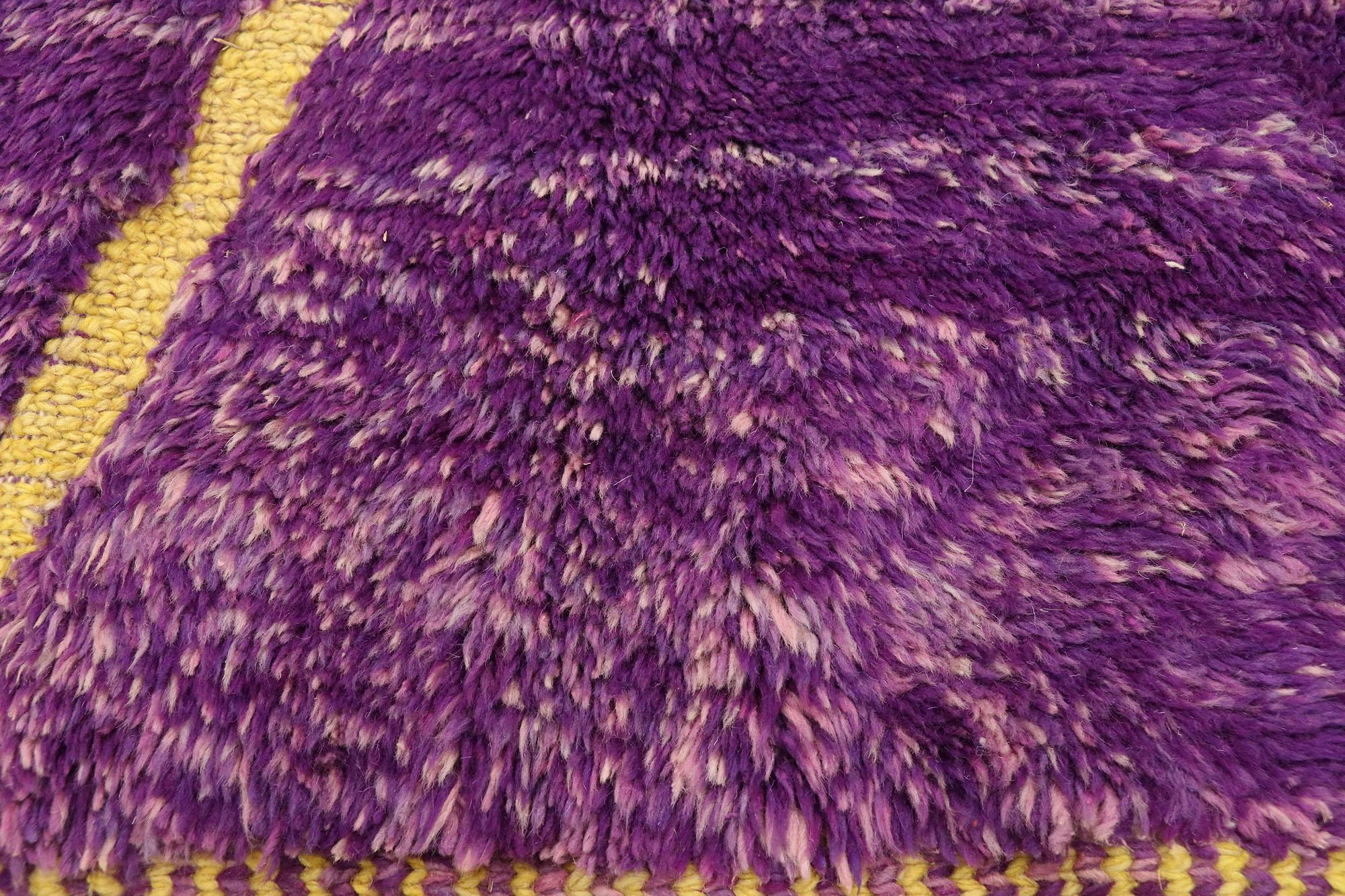 Hand-Knotted New Beni Mrirt Purple Moroccan Rug For Sale