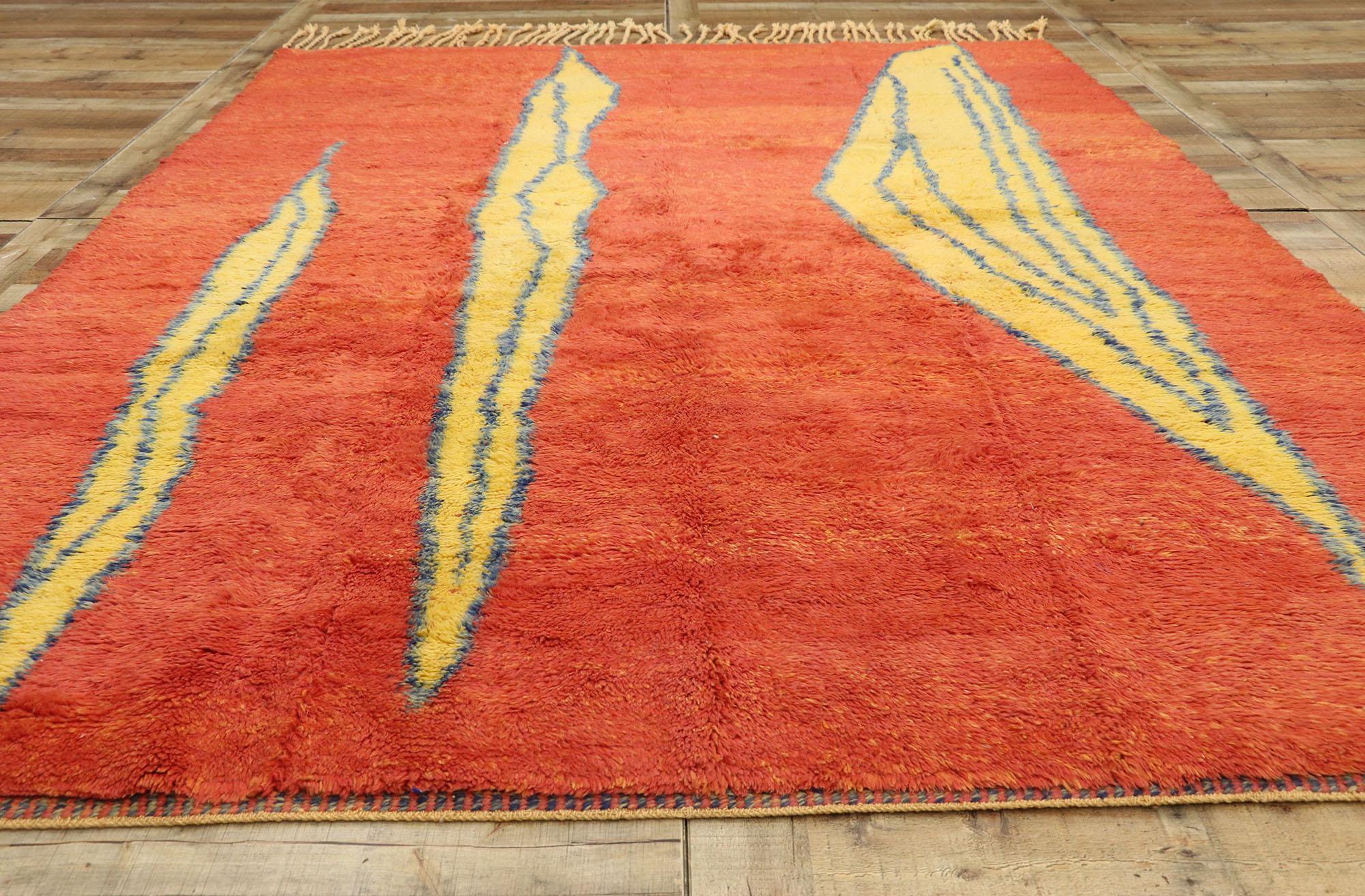 Contemporary Modern Beni Mrirt Moroccan Rug Inspired by Paul Klee and Clyfford Still For Sale