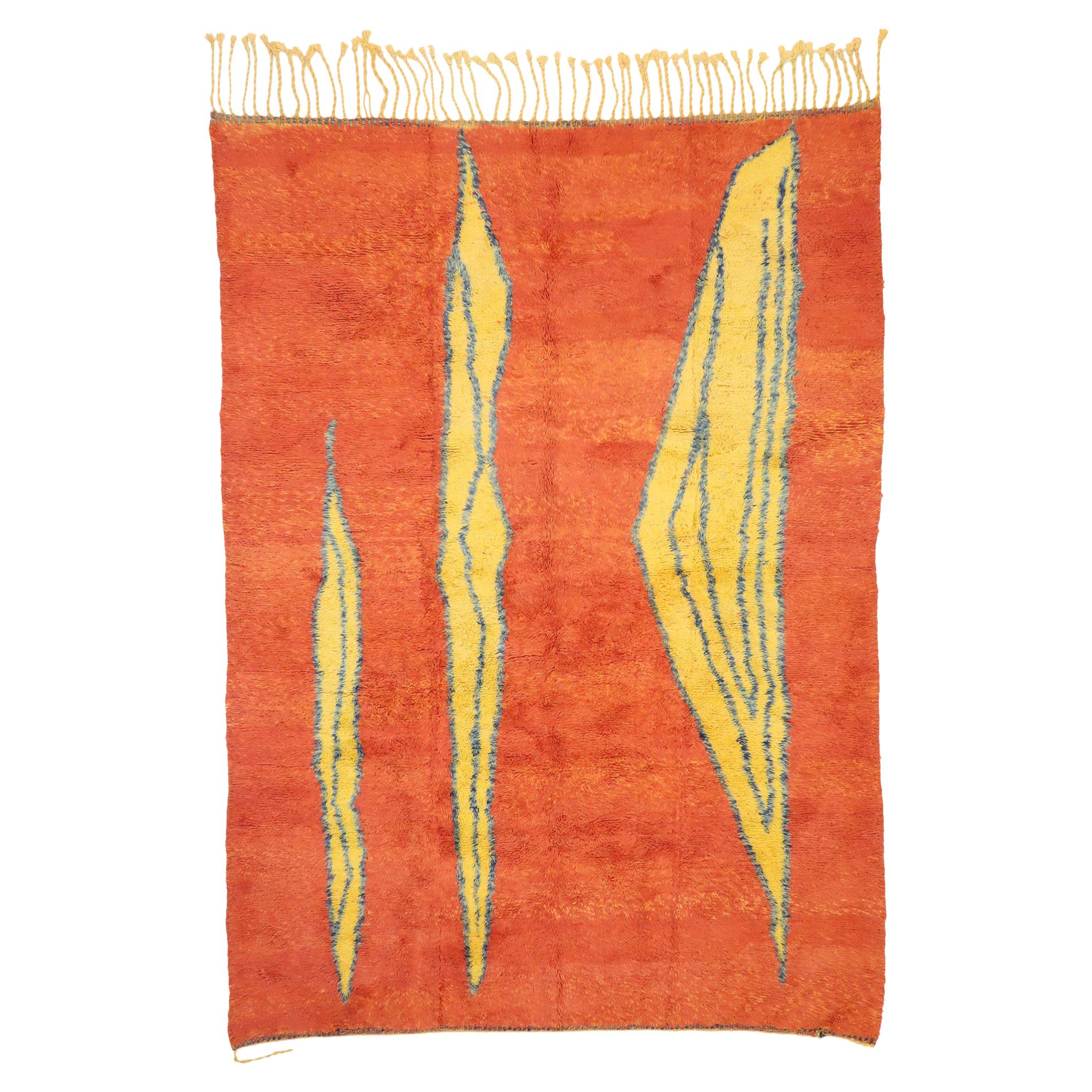 Modern Beni Mrirt Moroccan Rug Inspired by Paul Klee and Clyfford Still For Sale