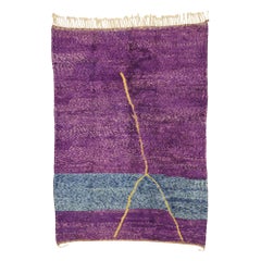 New Color Block Moroccan Rug with Abstract Expressionist Style
