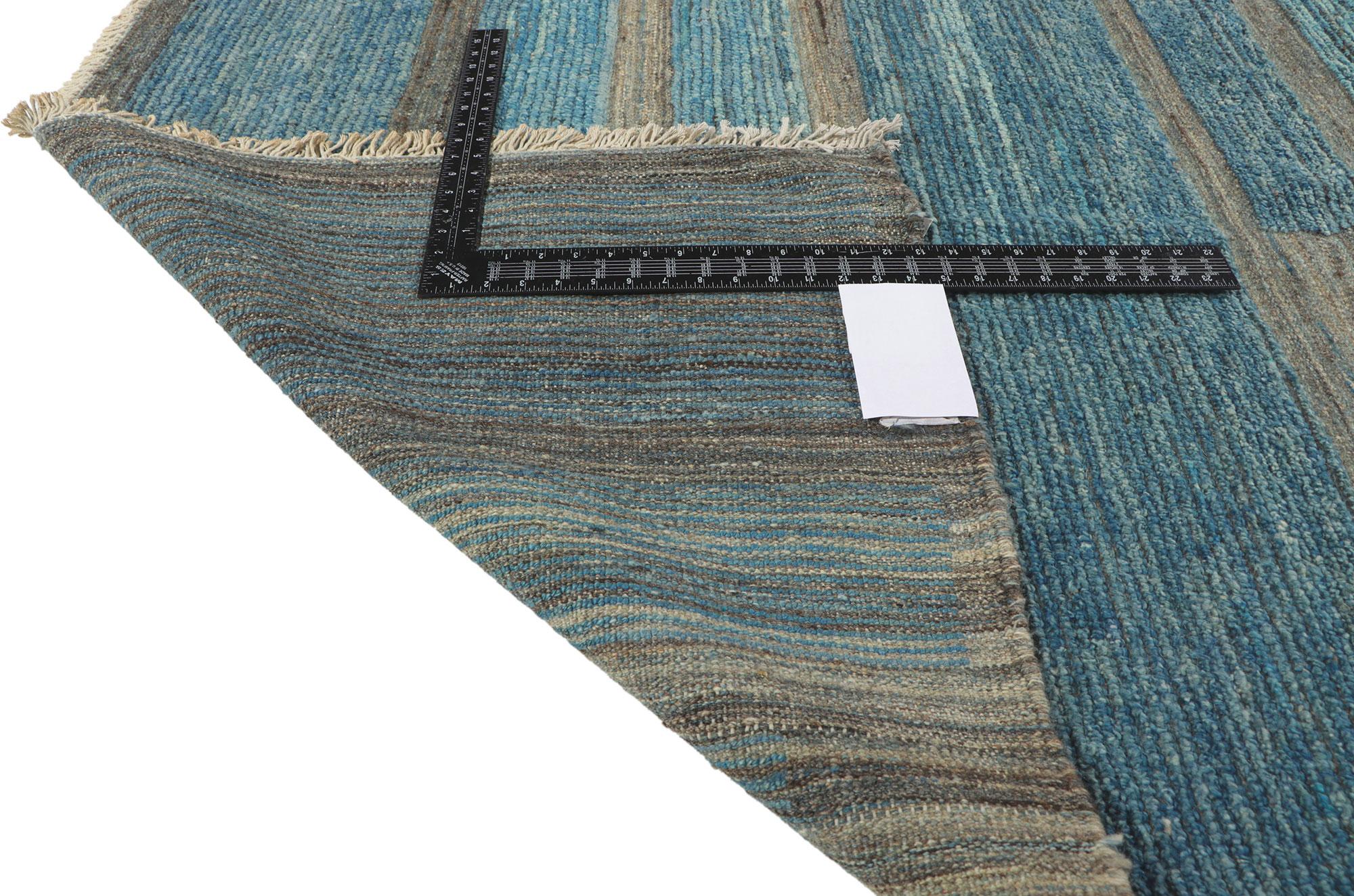 Hand-Knotted Modern Bauhaus Style Moroccan Rug, Simplicity Meets Understated Elegance For Sale
